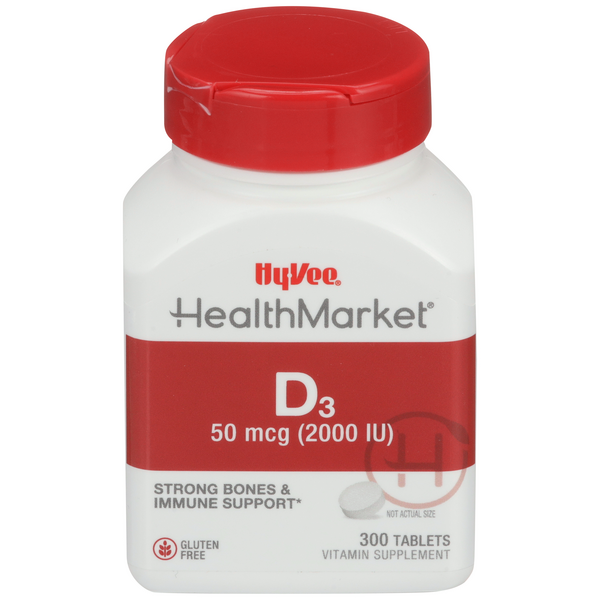 Hy-Vee HealthMarket Vitamin D3-2000 IU Tablets
