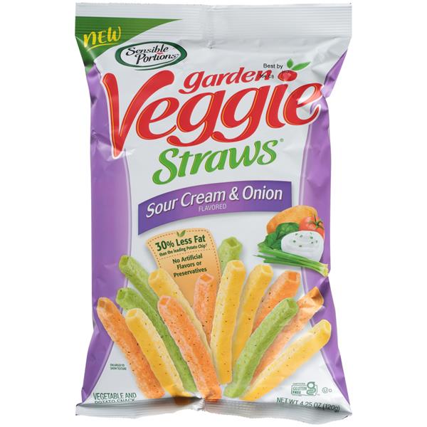 Sensible Portions Gargen Veggie Straws, Sour Cream & Onion