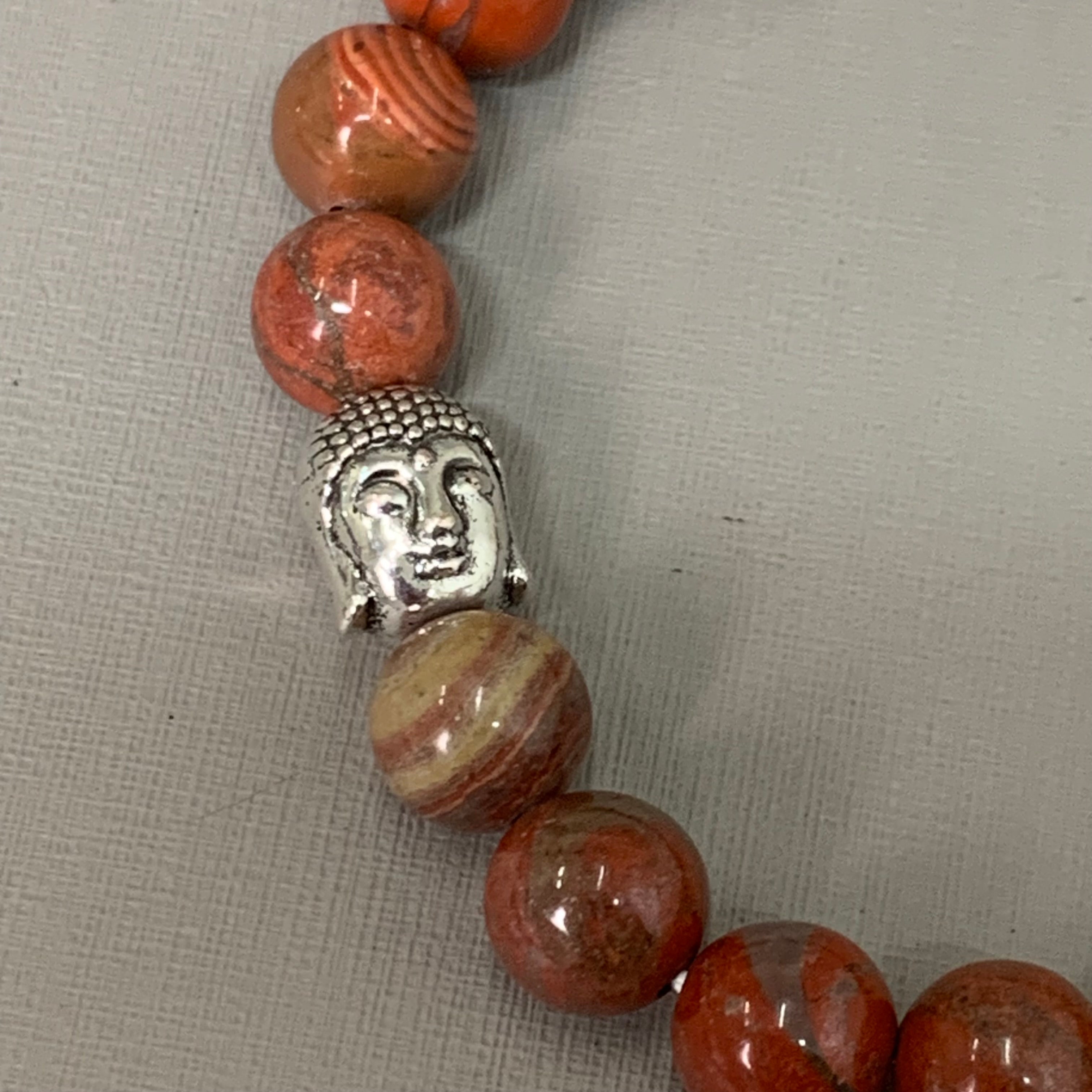 BEST WHOLESALE 12-PACK! Buddha Head Beaded Calm Jasper Crystal Bracelets 3