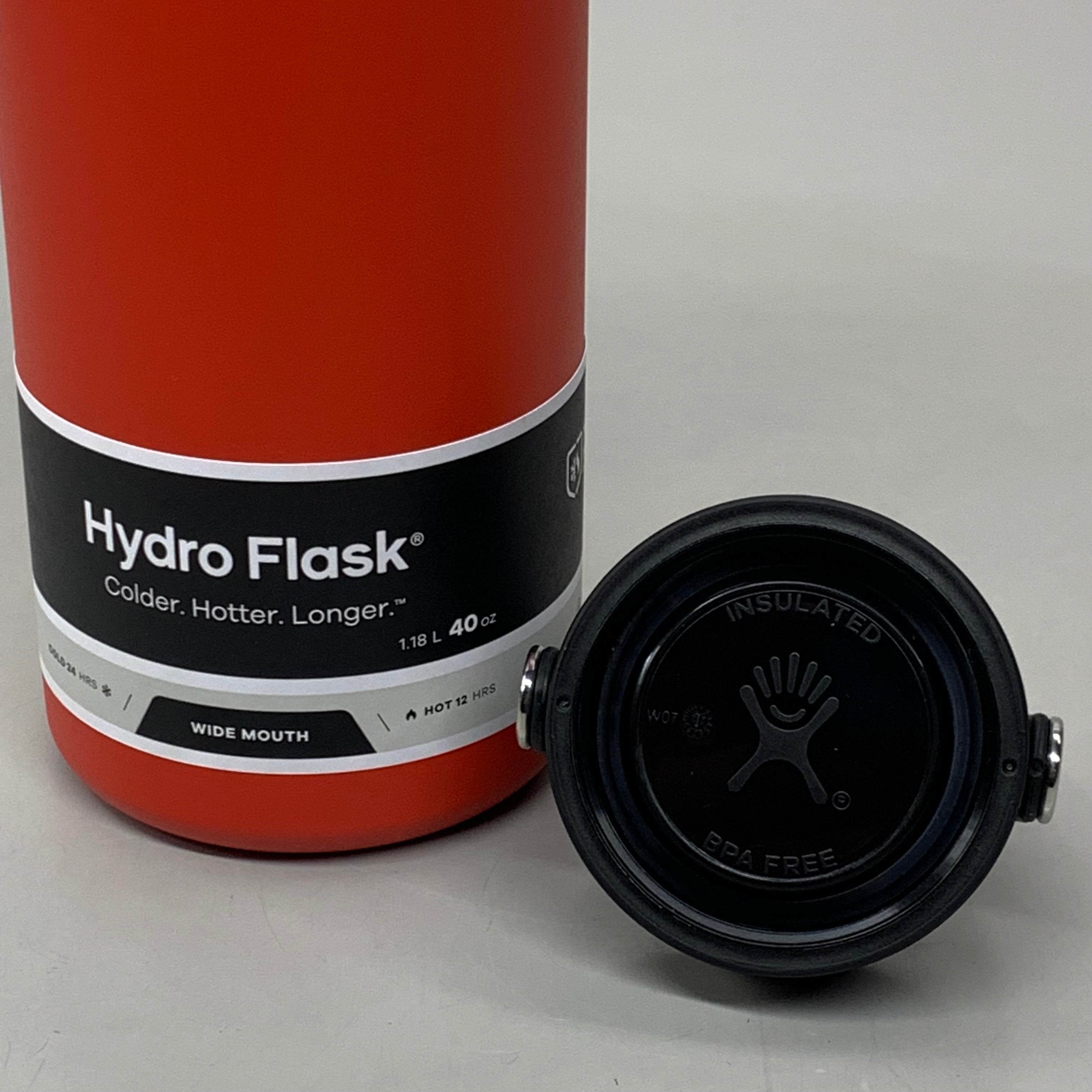 HYDROFLASK Wide Mouth Flex Cap Pro-Grade Stainless Steel Goji 40 oz W40BTS612