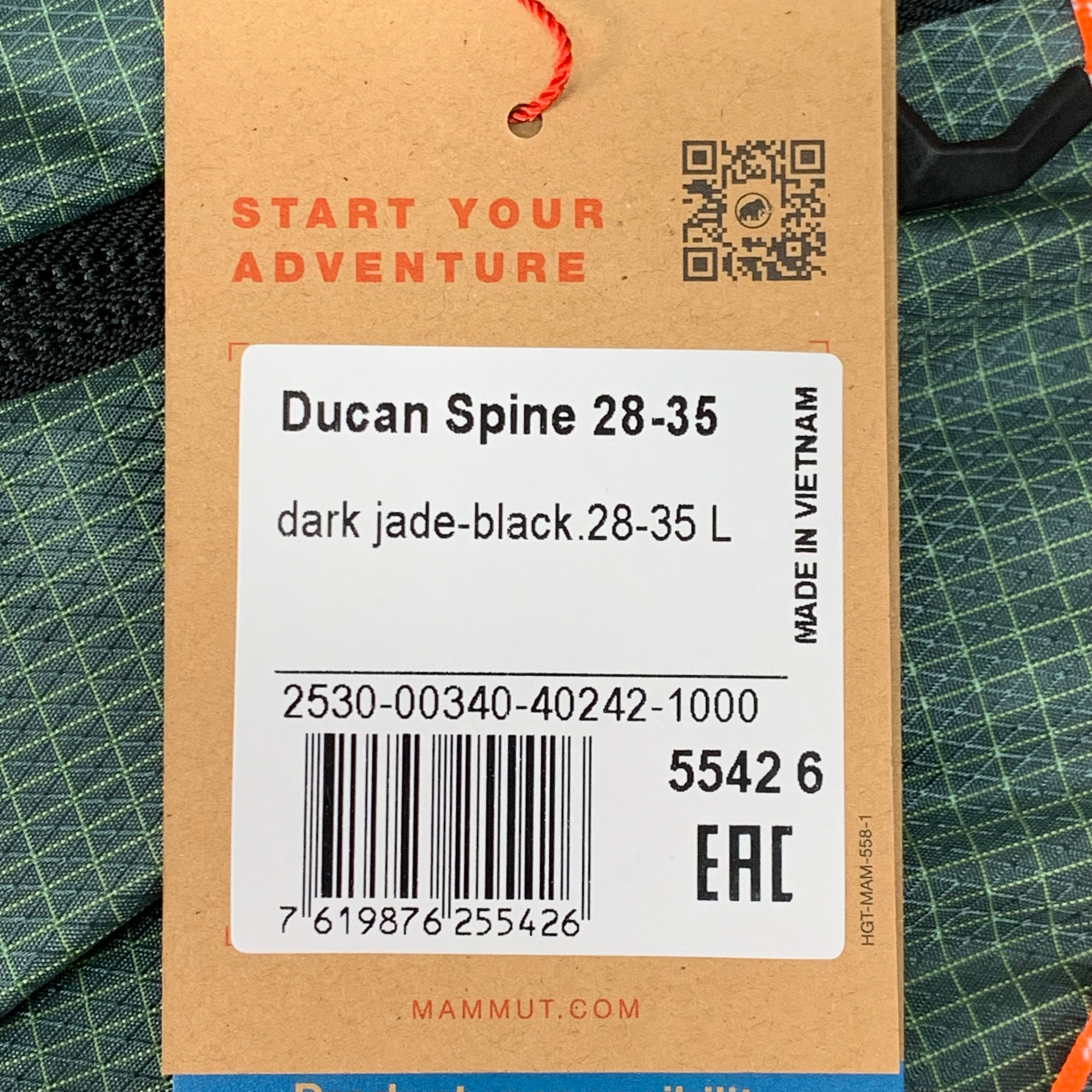 MAMMUT Ducan Spine 28-35 Liter Hiking Backpack Dark Jade-Black 2530-00340