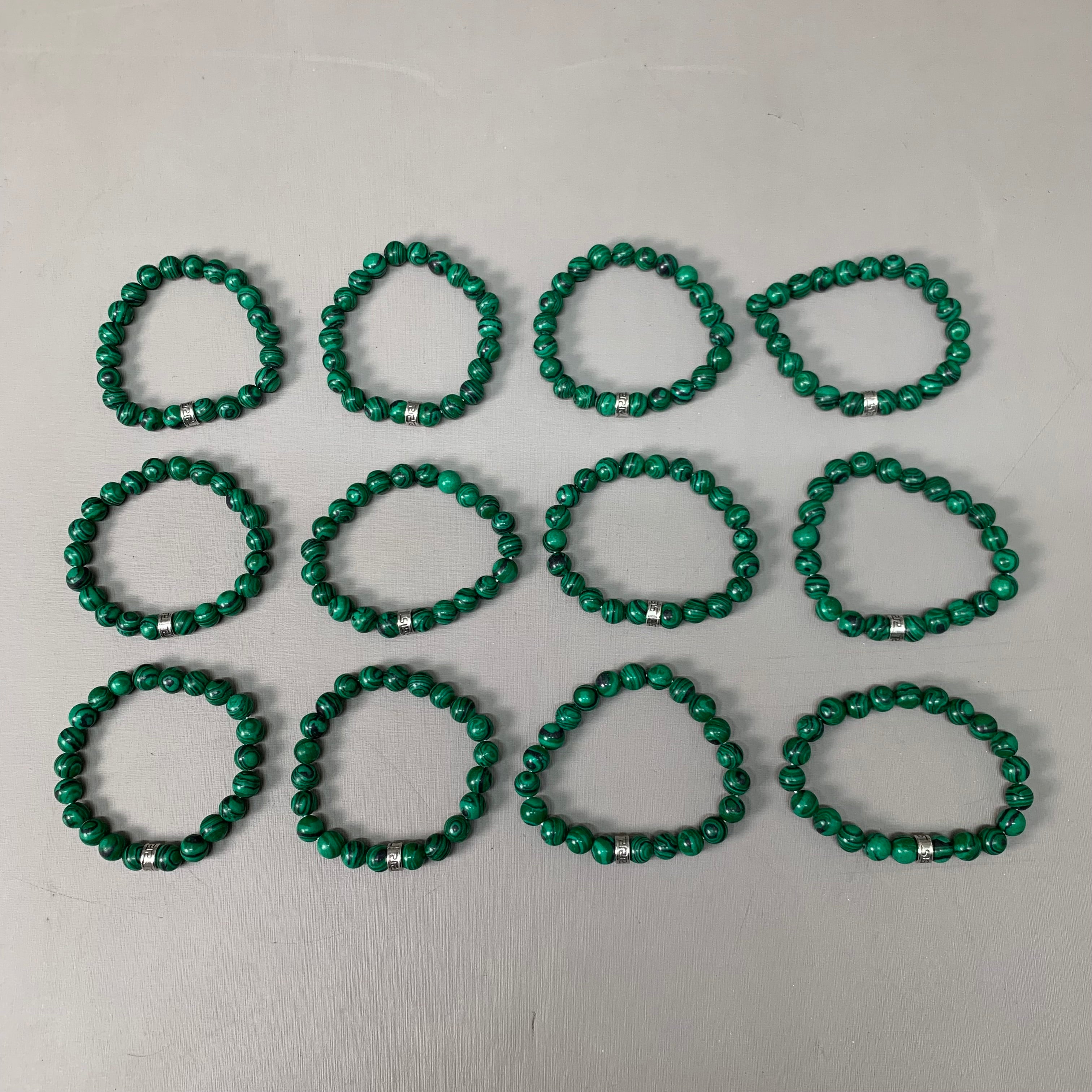 BEST WHOLESALE 12-PACK! Beaded Green-Black Crystal Bracelets 3