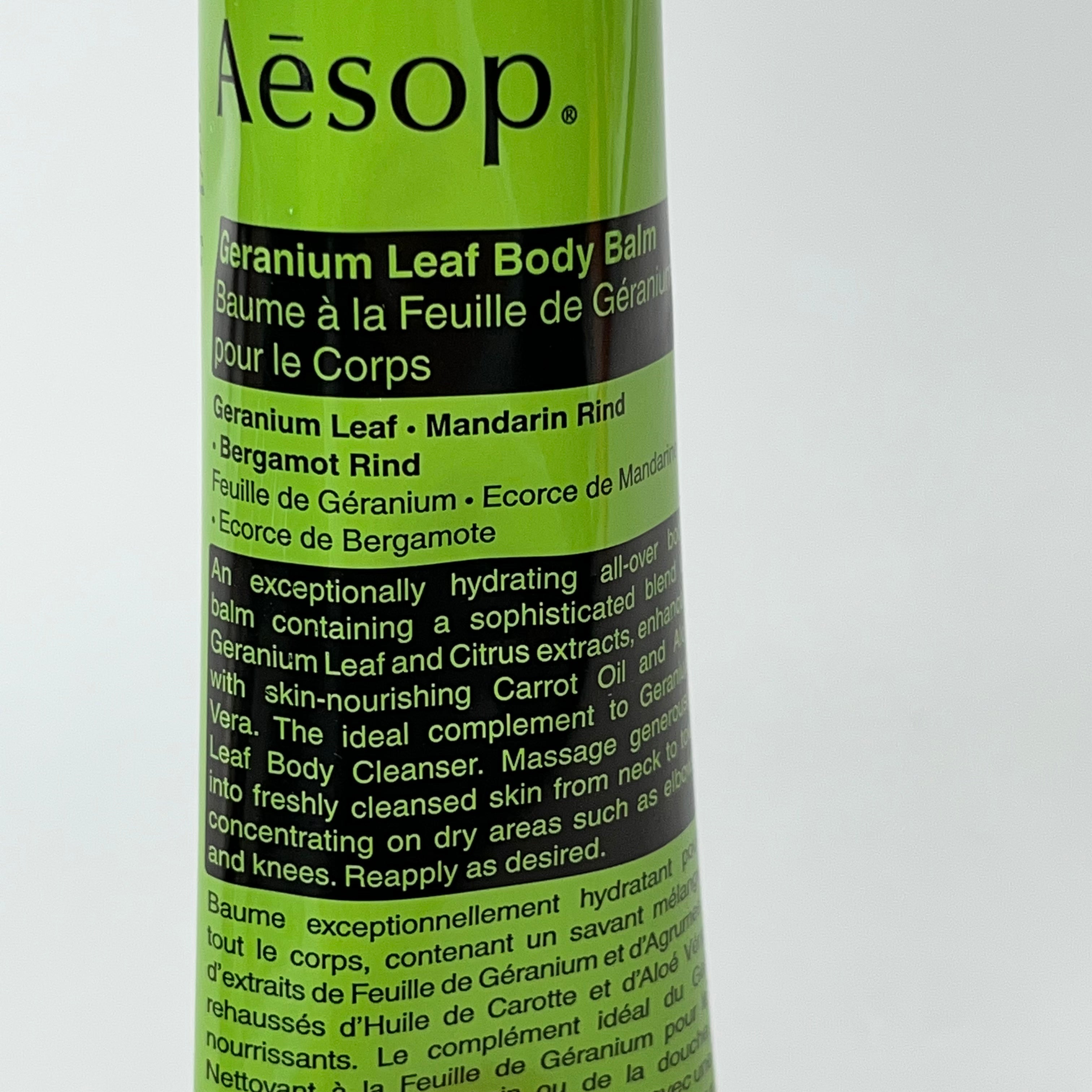 AESOP Geranium Leaf Body Balm Squeeze Tube 3.4 fl oz 10D1022AU BB-9 Months