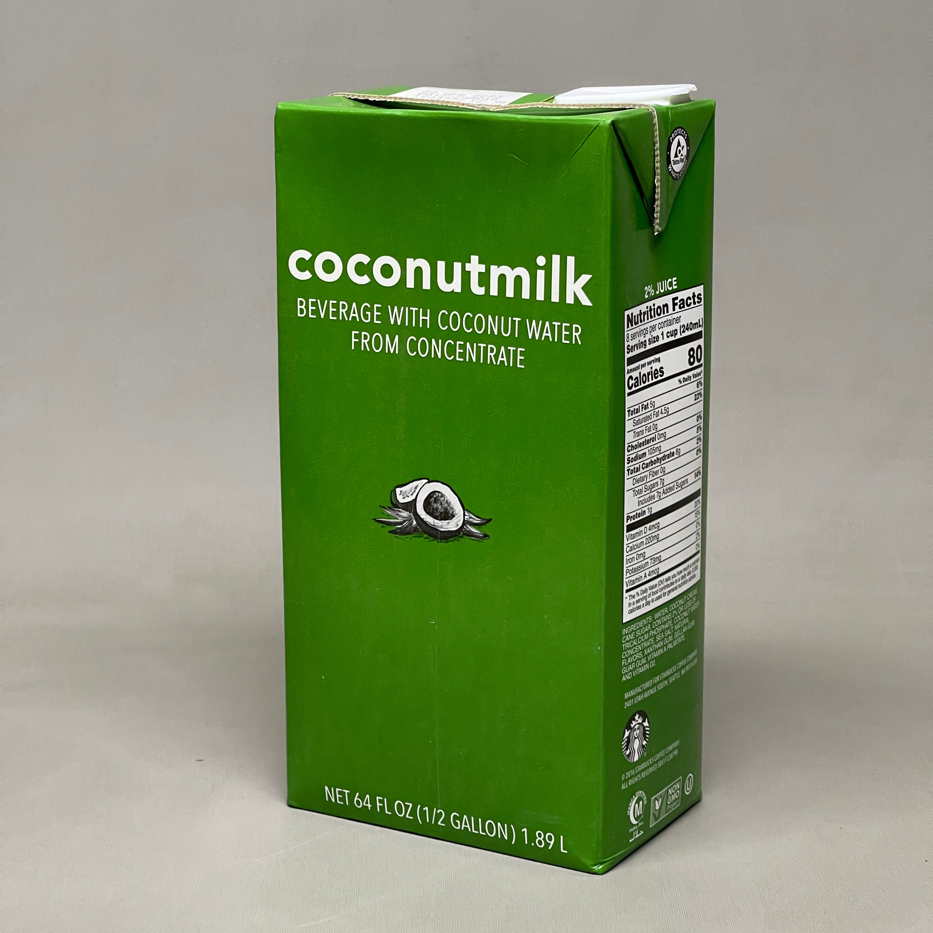 STARBUCKS (8 PACK) Coconut Milk Beverage From Concentrate 64 fl oz BB 05/24 (New)