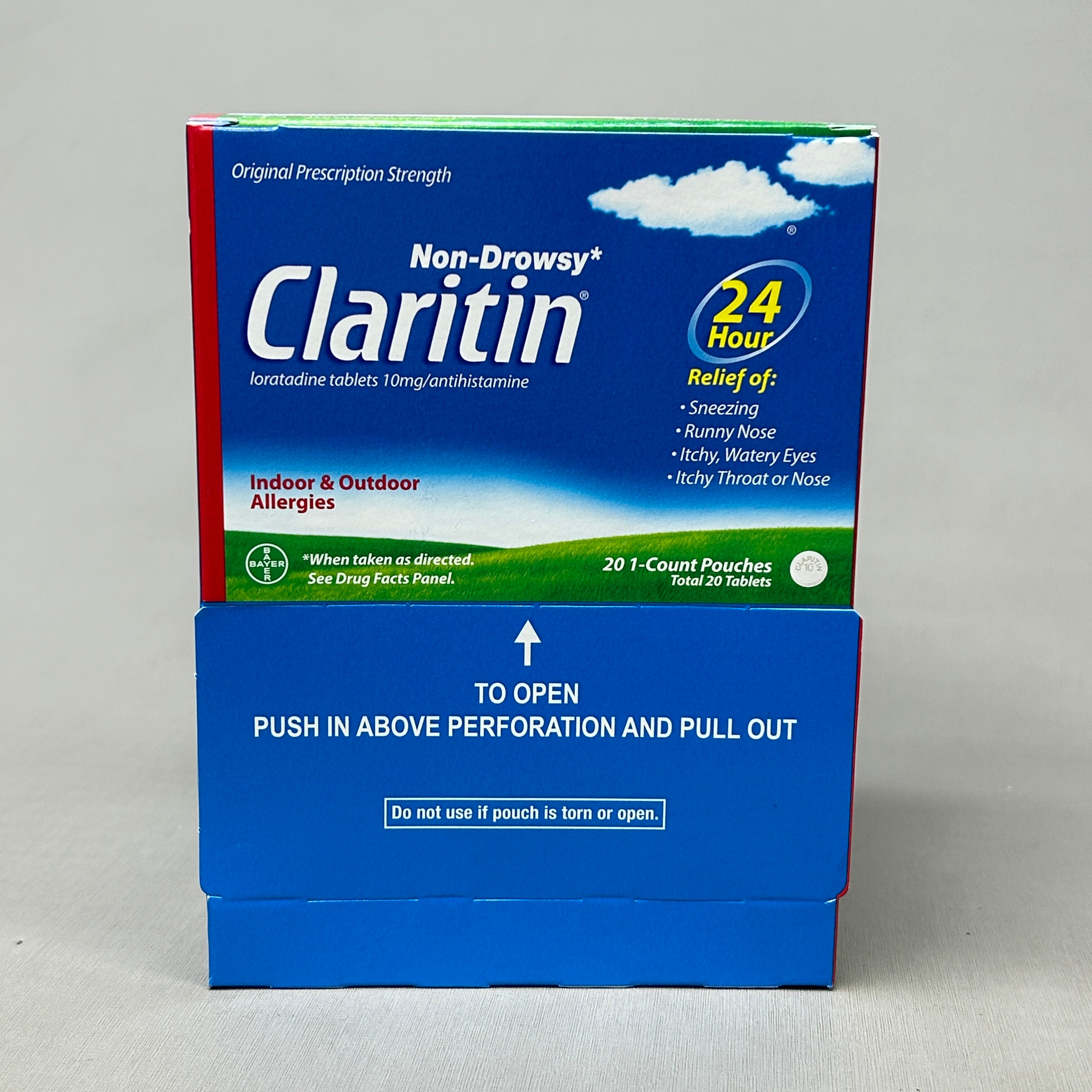 CLARITIN (20 Tablets) Non-Drowsy Loratadine 24 Hour Allergies Exp 07/25