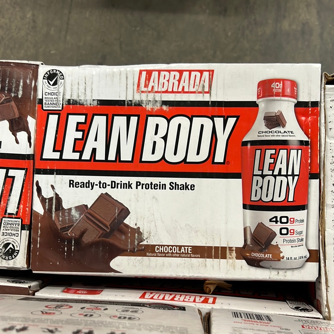 ZA@ LEAN BODY PROTEIN CHOCOLATE 14 fl. oz - 12PK BB 10/8/24 F