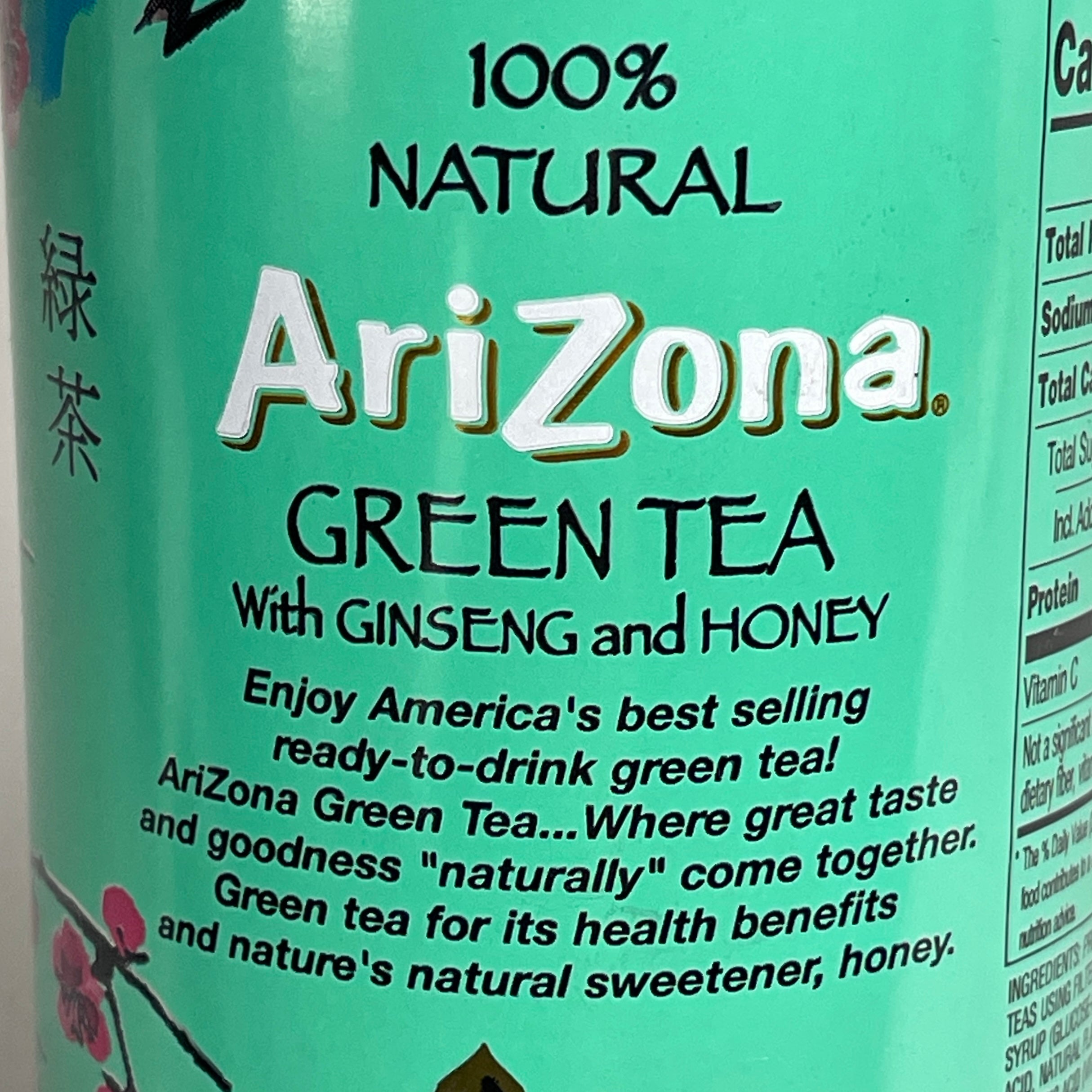 ZA@ ARIZONA (24 PACK) Green Tea w/ Ginseng & Honey 22 fl oz Can BB 8/25 (Some Cans may be Damaged) F
