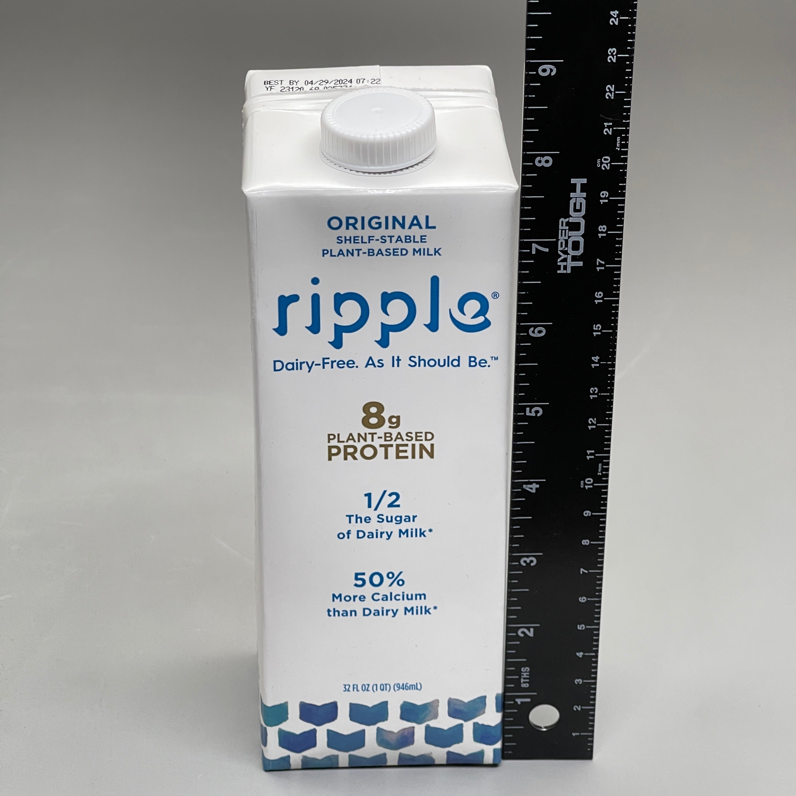 ZA@ RIPPLE (6 PACK) Non-Dairy Milk Original Vegan Gluten Free 32 oz BB 04/29/2024 F