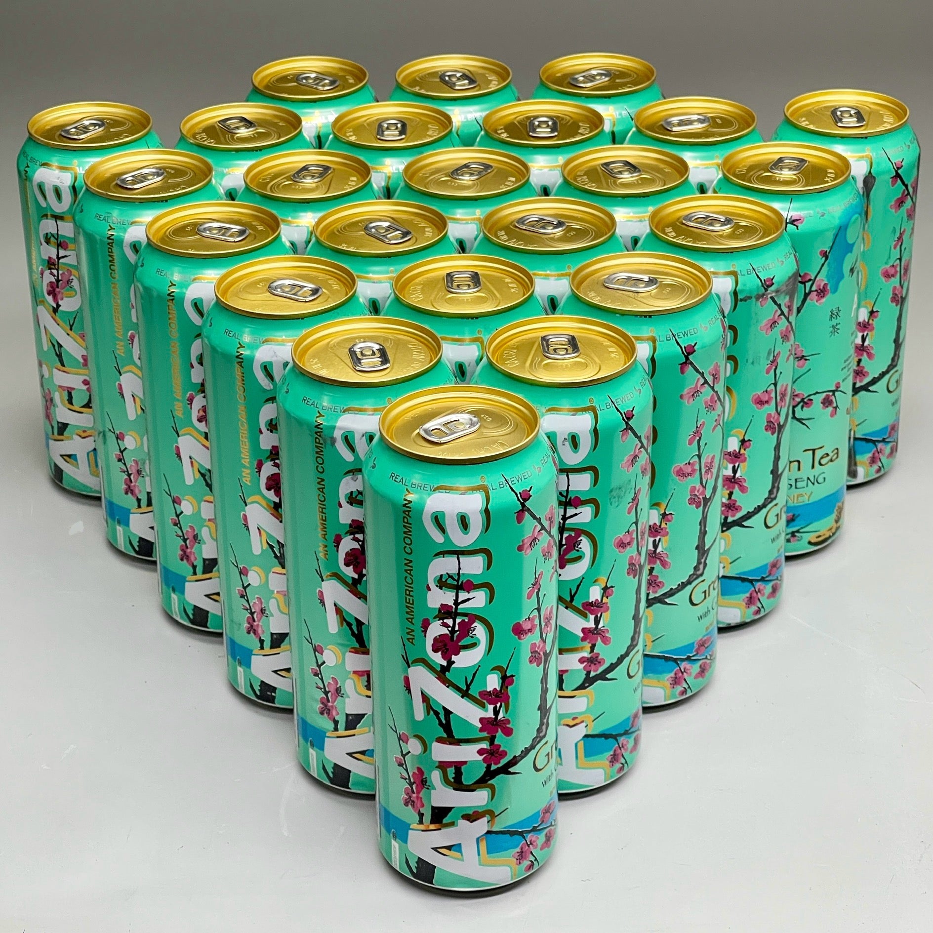 ZA@ ARIZONA (24 PACK) Green Tea w/ Ginseng & Honey 22 fl oz Can BB 8/25 (Some Cans may be Damaged) F