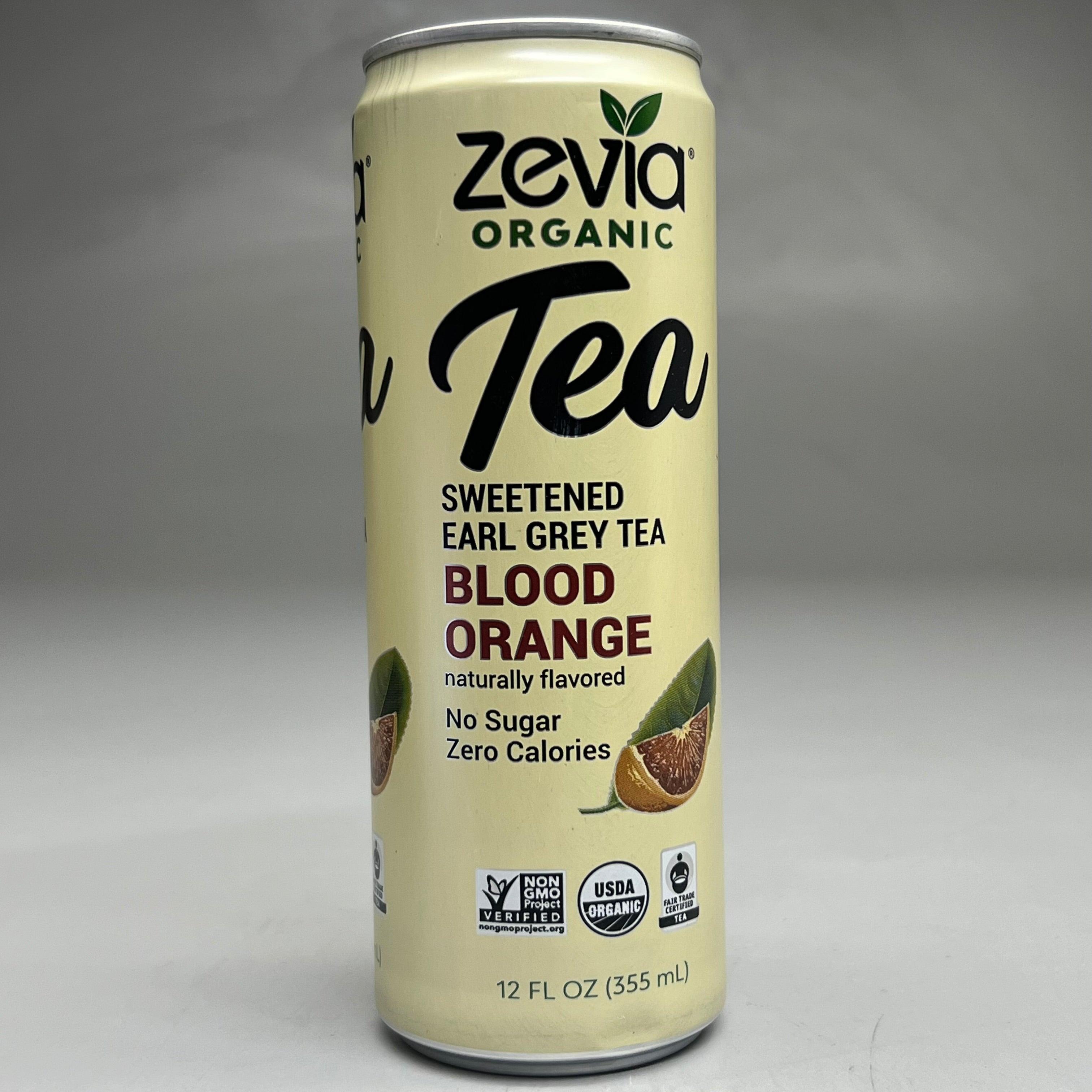 ZA@ ZEVIA 12PK! Organic Tea Sweetened Earl Grey Tea Blood Orange 12fl oz (11/24) C