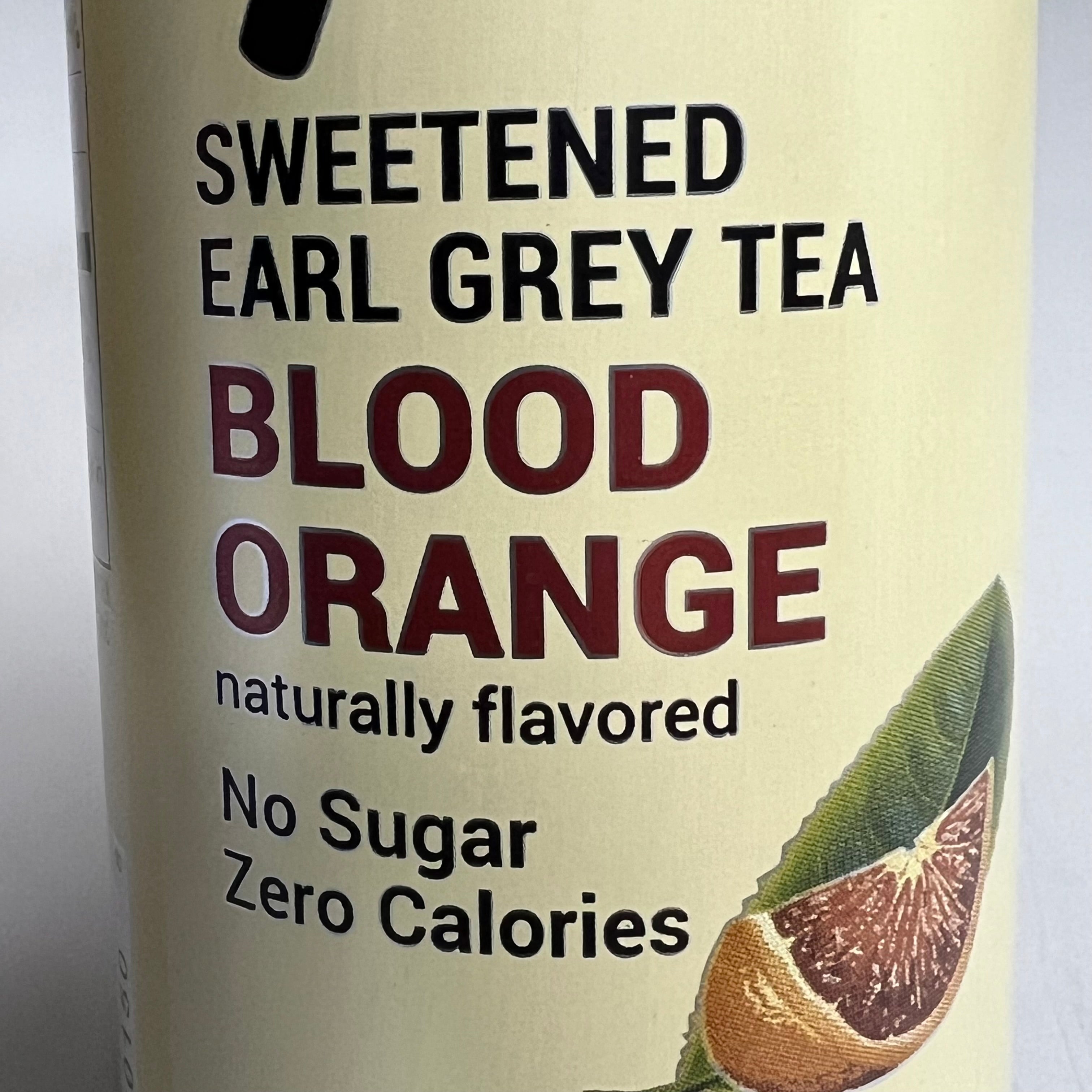 ZA@ ZEVIA 12PK! Organic Tea Sweetened Earl Grey Tea Blood Orange 12fl oz (11/24) C