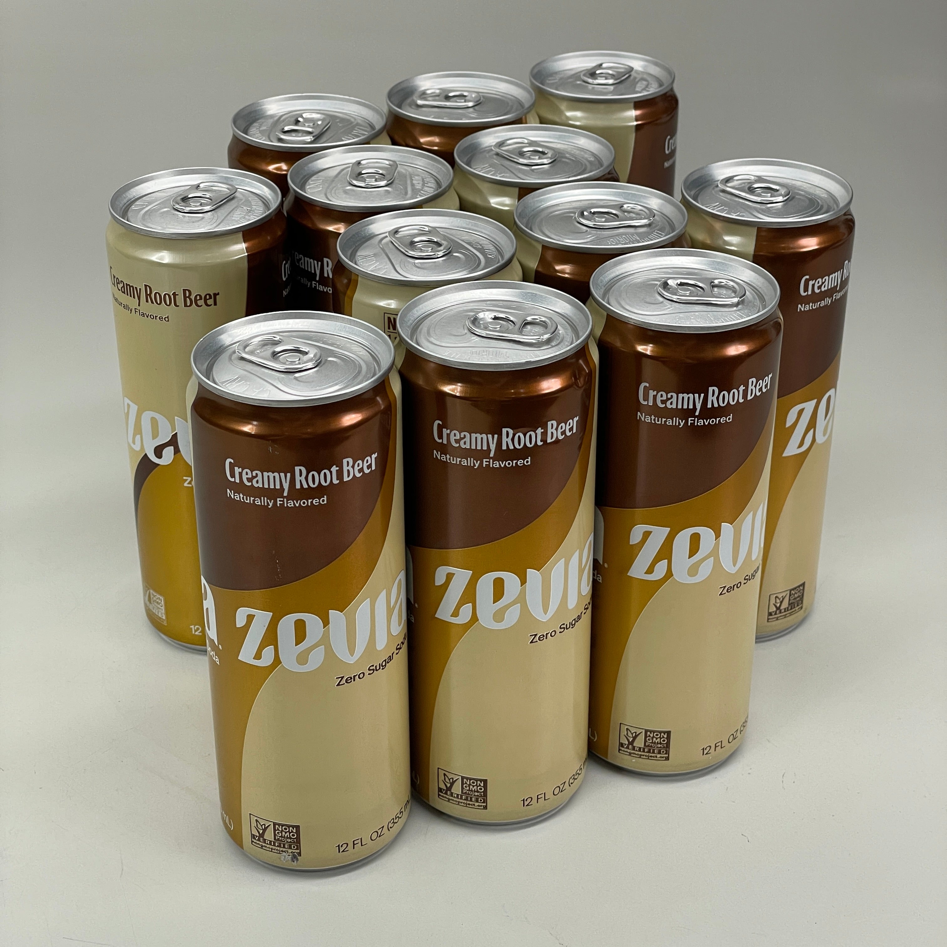 ZA@ ZEVIA 12 PK! Creamy Root Beer Carbonated Beverages 12oz Naturally Flavored (12/24) D