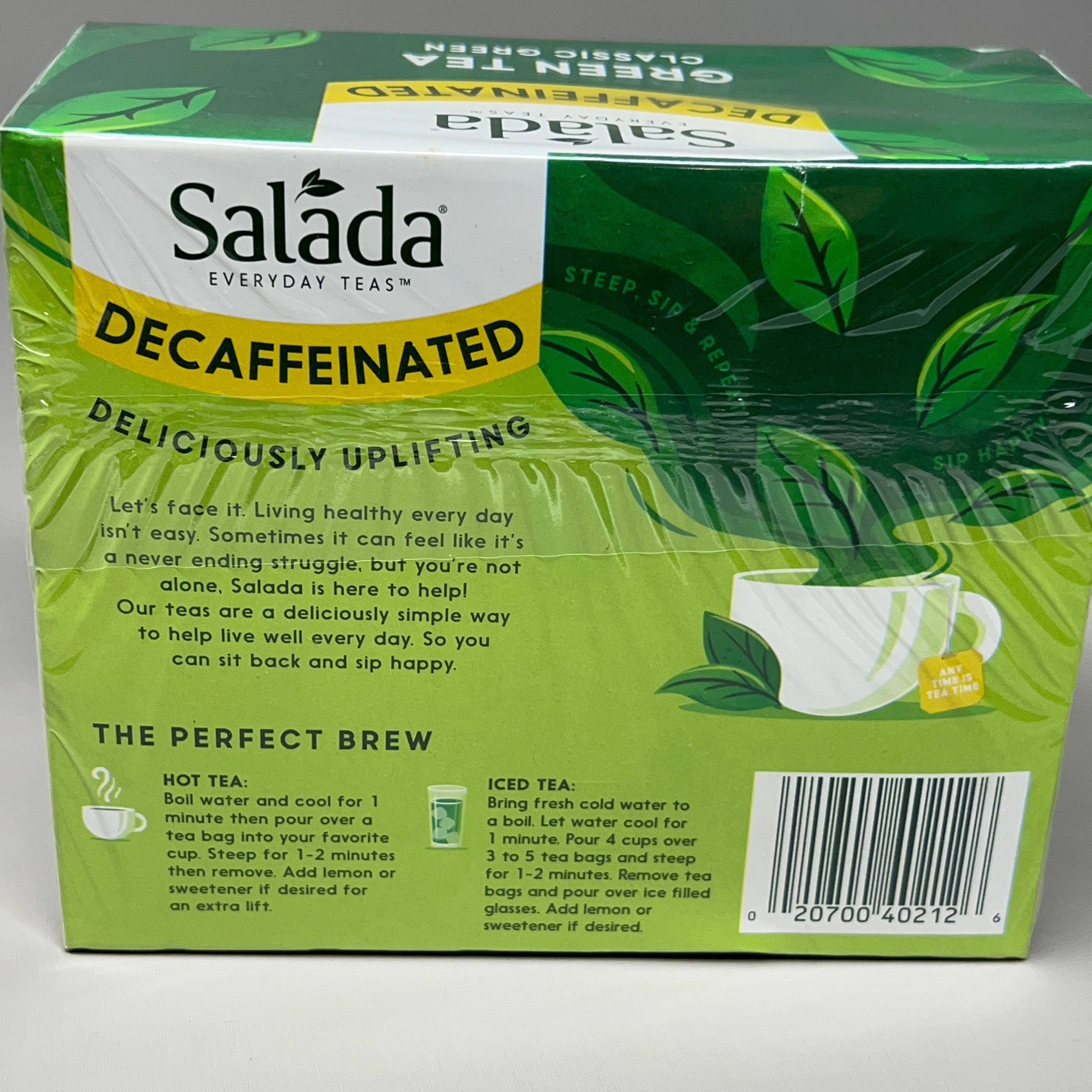 ZA@ SALADA Decaffeinated Classic Green Tea 40 Count Bags BB Dec 2023 (AS-IS) D