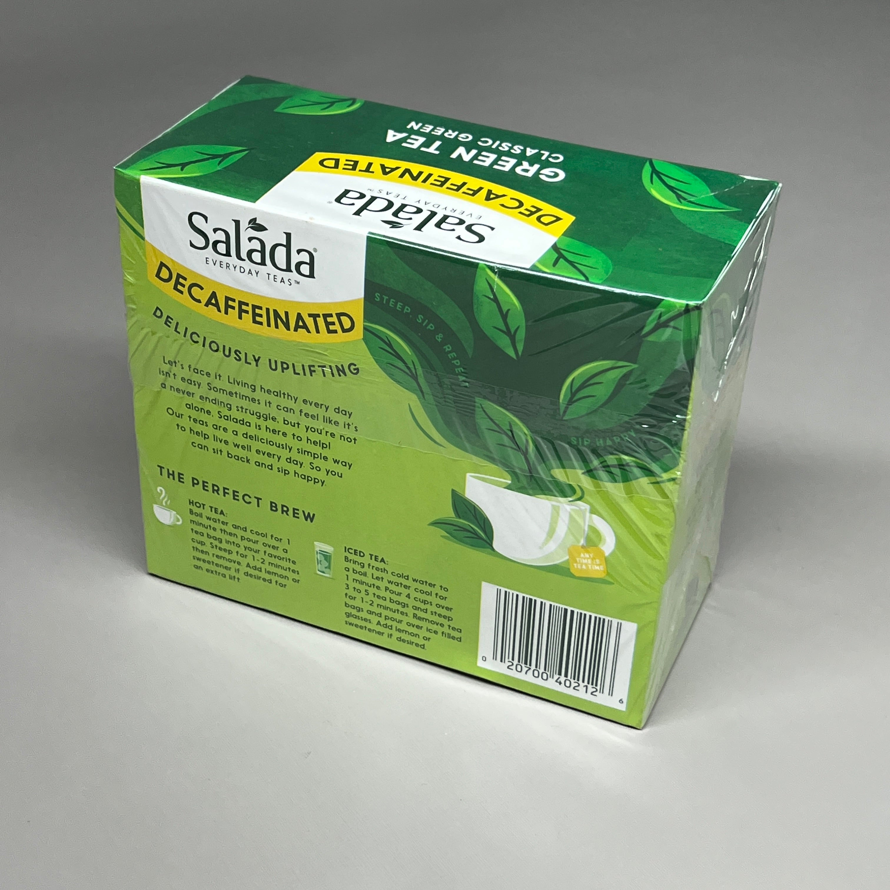 ZA@ SALADA Decaffeinated Classic Green Tea 40 Count Bags BB Dec 2023 (AS-IS) D