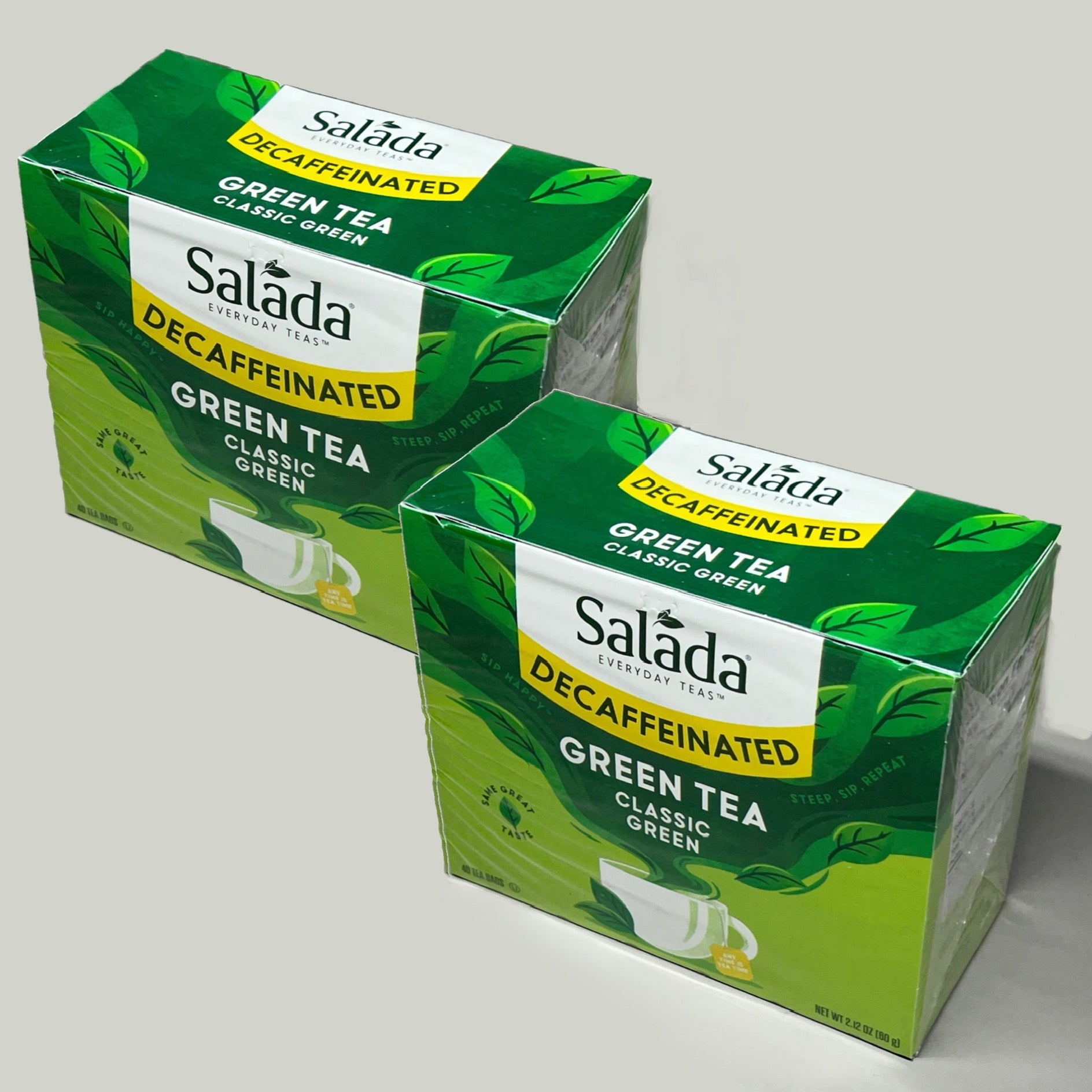 ZA@ SALADA Decaffeinated Classic Green Tea 40 Count Bags BB Dec 2023 (AS-IS) L