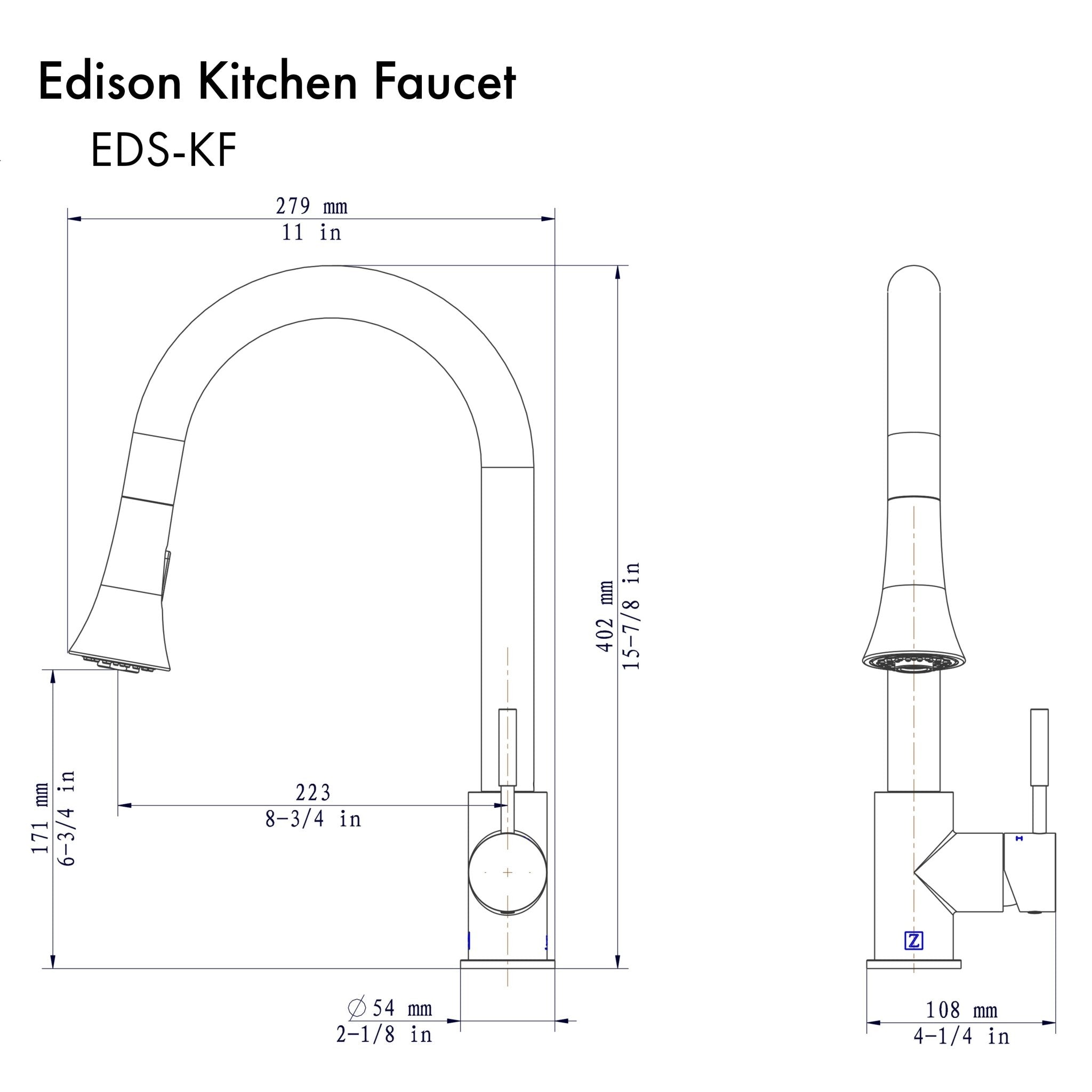 ZLINE Edison Kitchen Faucet with Color Options (EDS-KF)