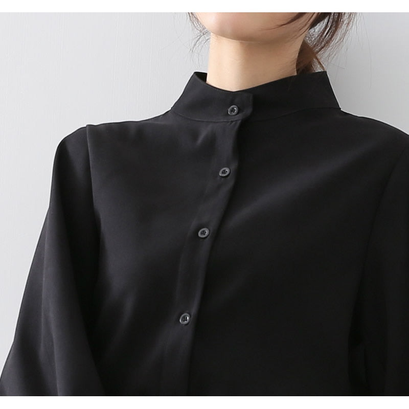 Puffy Chiffon Lantern Sleeve Blouse Office Shirt