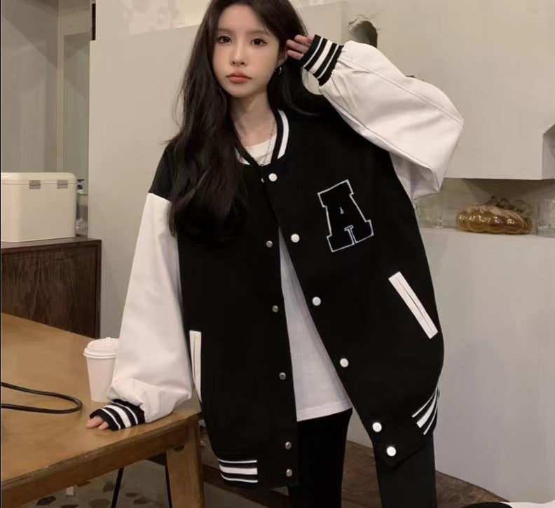 Harajuku Women Bomber Baseball Varsity Jacket