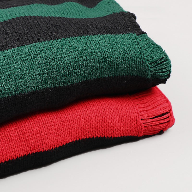 Punk Striped Harajuku Ripped Vintage Knit Sweater