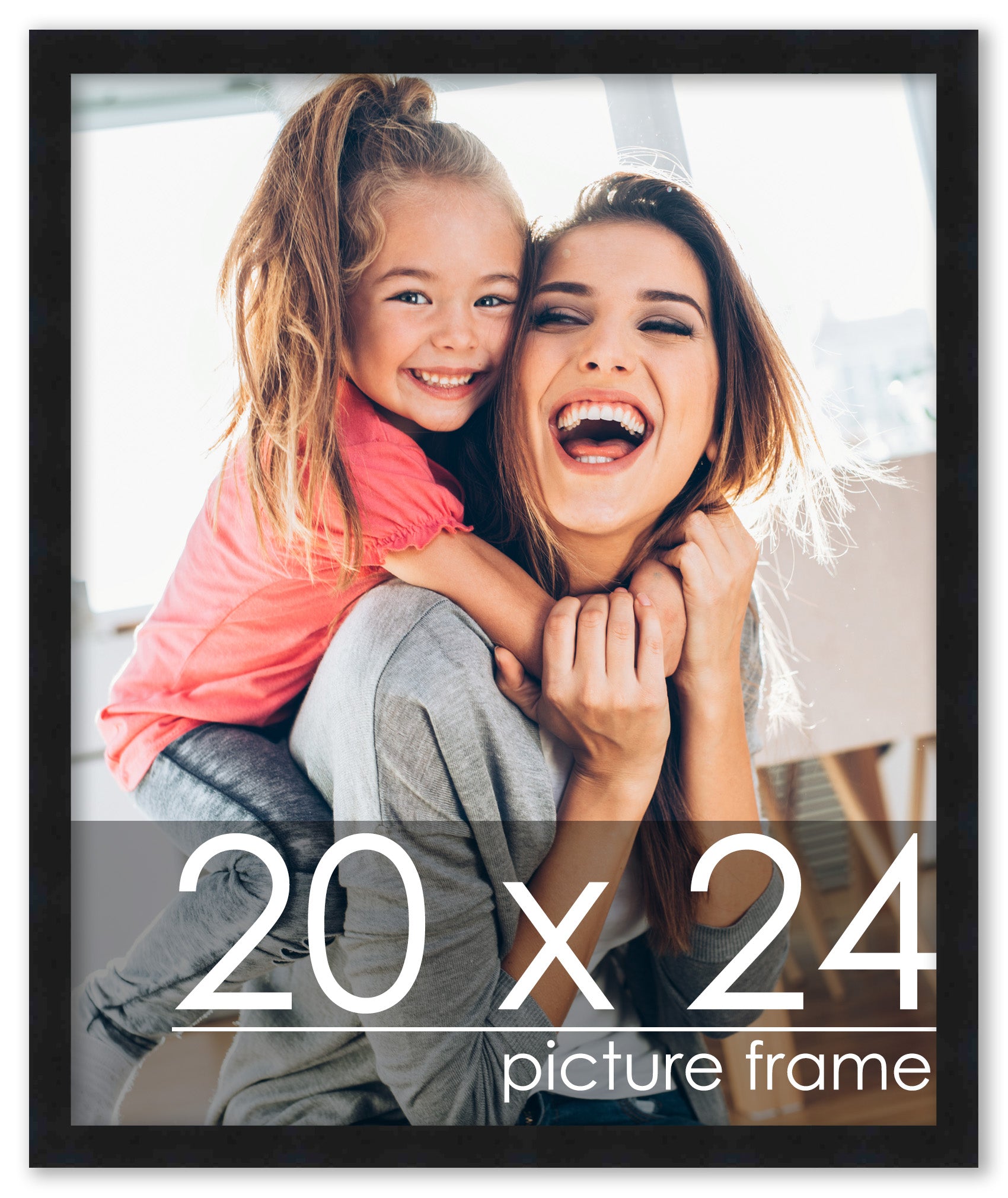 20x24 Frame Black Solid Wood Picture Frame - UV Acrylic Plexiglass, Foam Board Backing aaa Hanging Hardware Included
