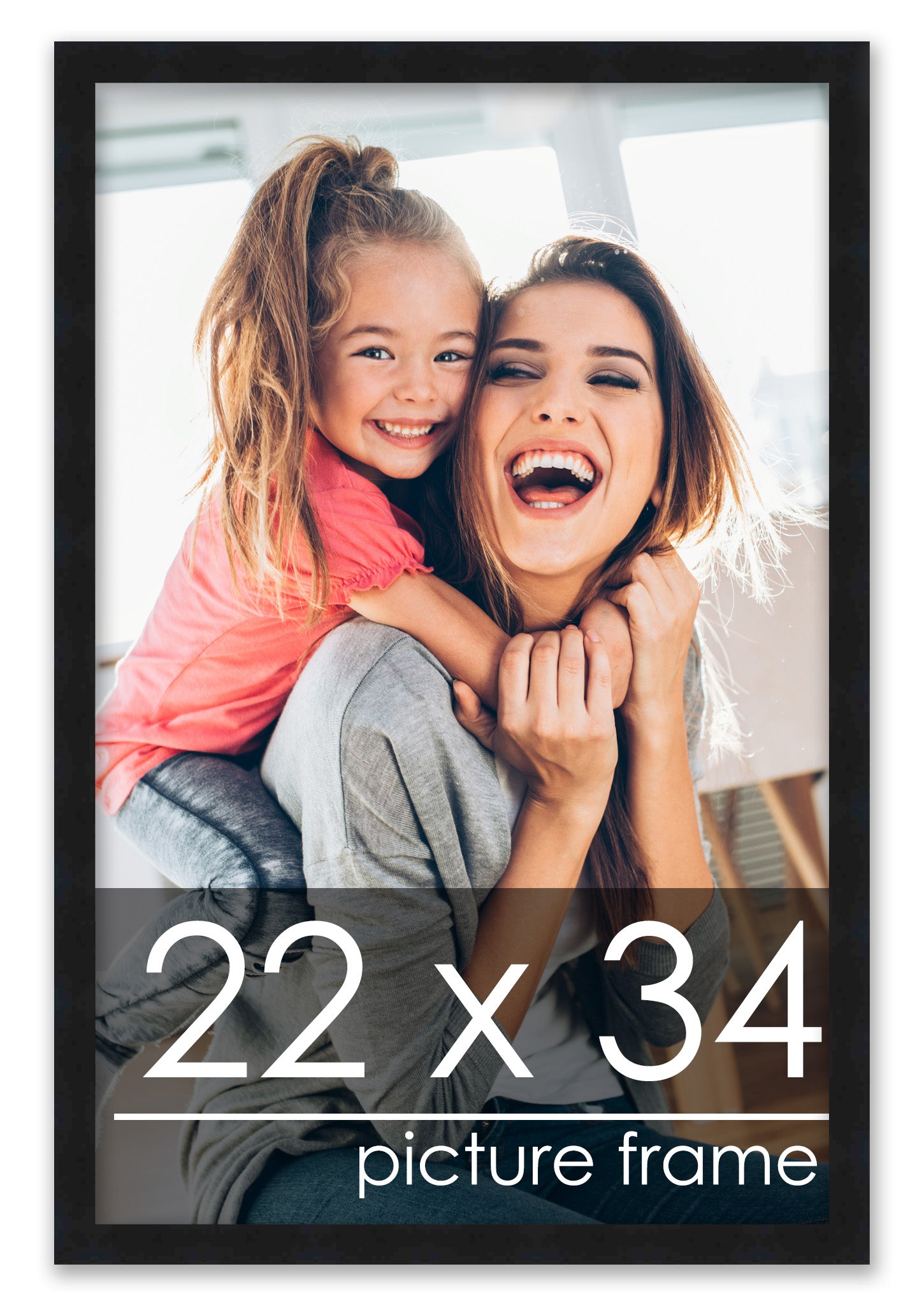 22x34 Frame Black Solid Wood Picture Frame - UV Acrylic Plexiglass, Foam Board Backing aaa Hanging Hardware Included