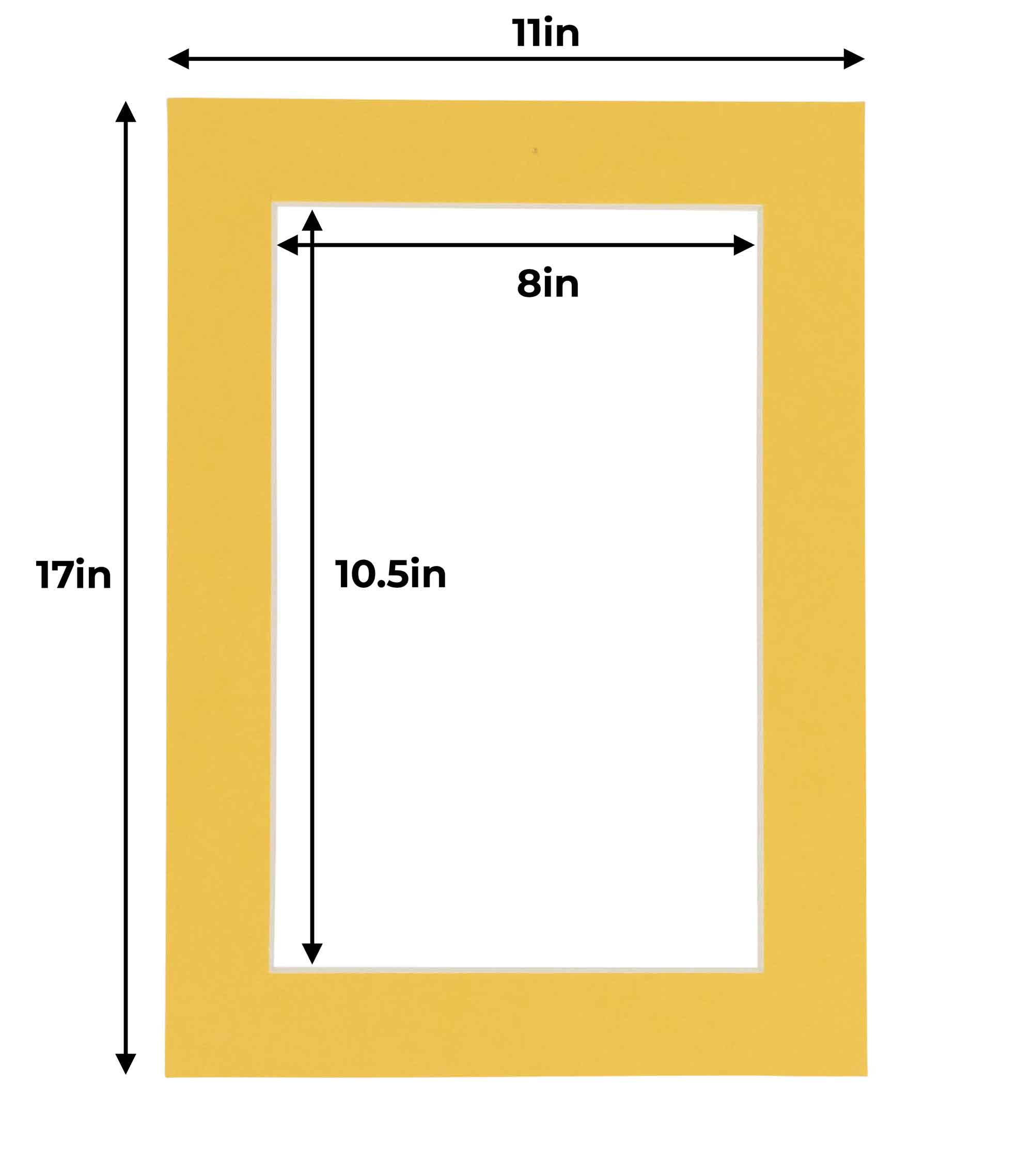 Pack of 10 Chamois Yellow Precut Acid-Free Matboards