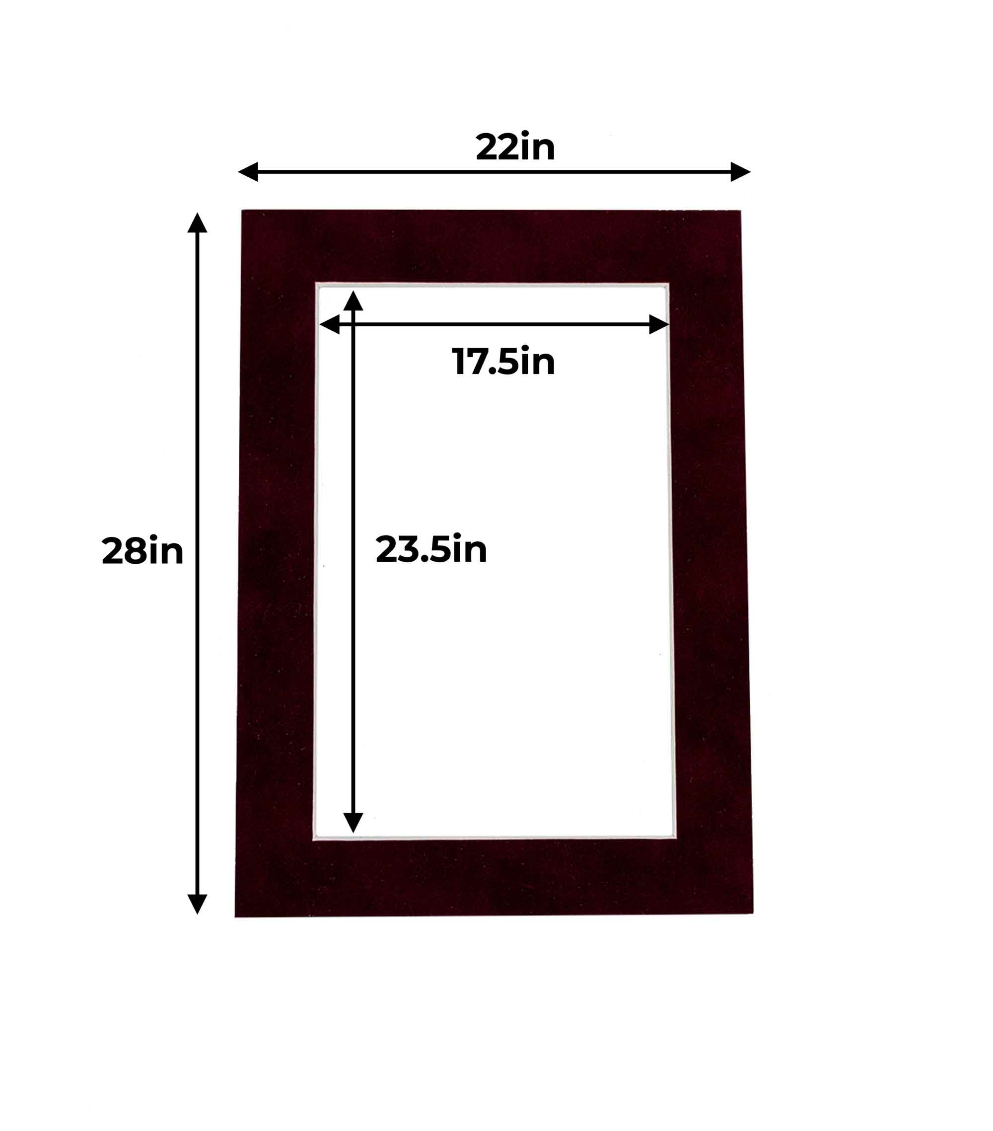 Pack of 25 Dark Red Suede Precut Acid-Free Matboards