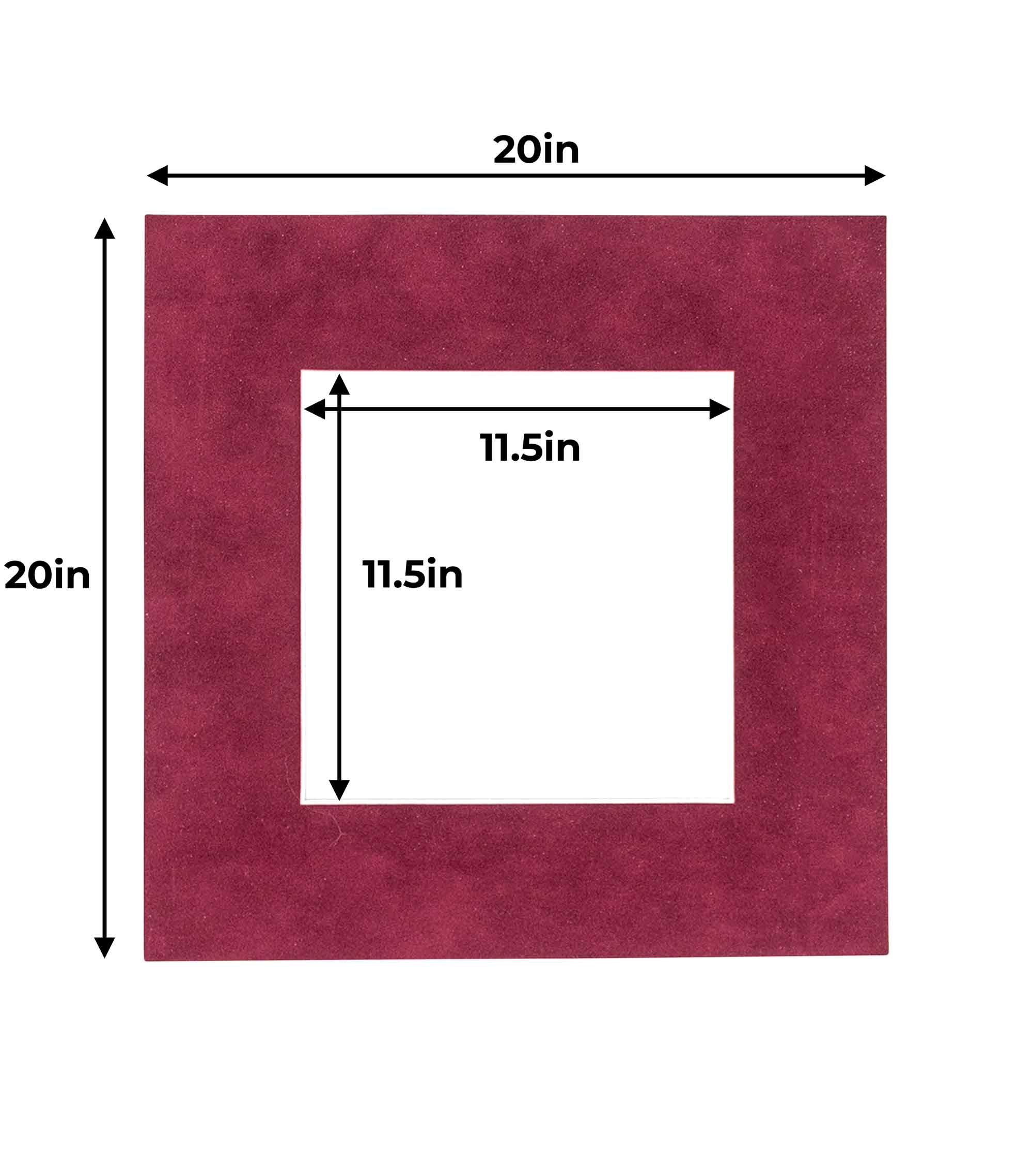 Pack of 25 Dark Red Suede Precut Acid-Free Matboards