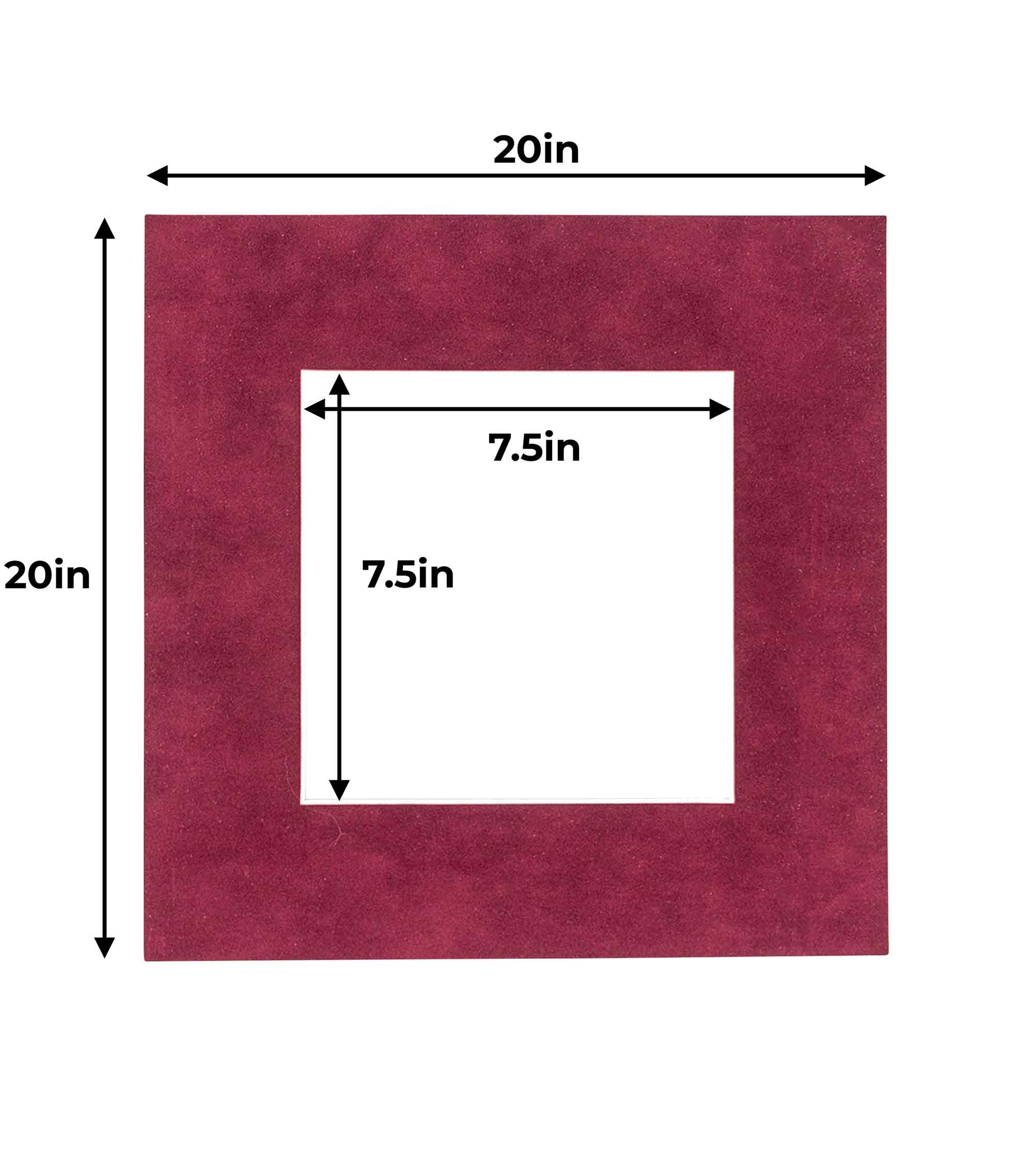 Pack of 25 Dark Red Suede Precut Acid-Free Matboards