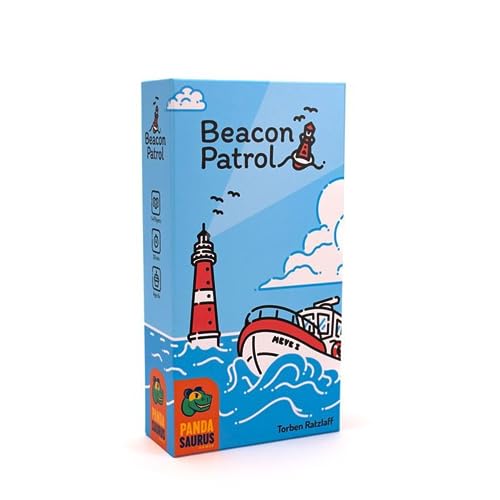 Beacon Patrol Board Game | Nautical Tile Placement Strategy Game | Cooperative Game | Fun Family Game for Kids and Adults | Ages 8+ | 1-4 Players | Avg. Playtime 30 Minutes | Made by Pandasaurus Games