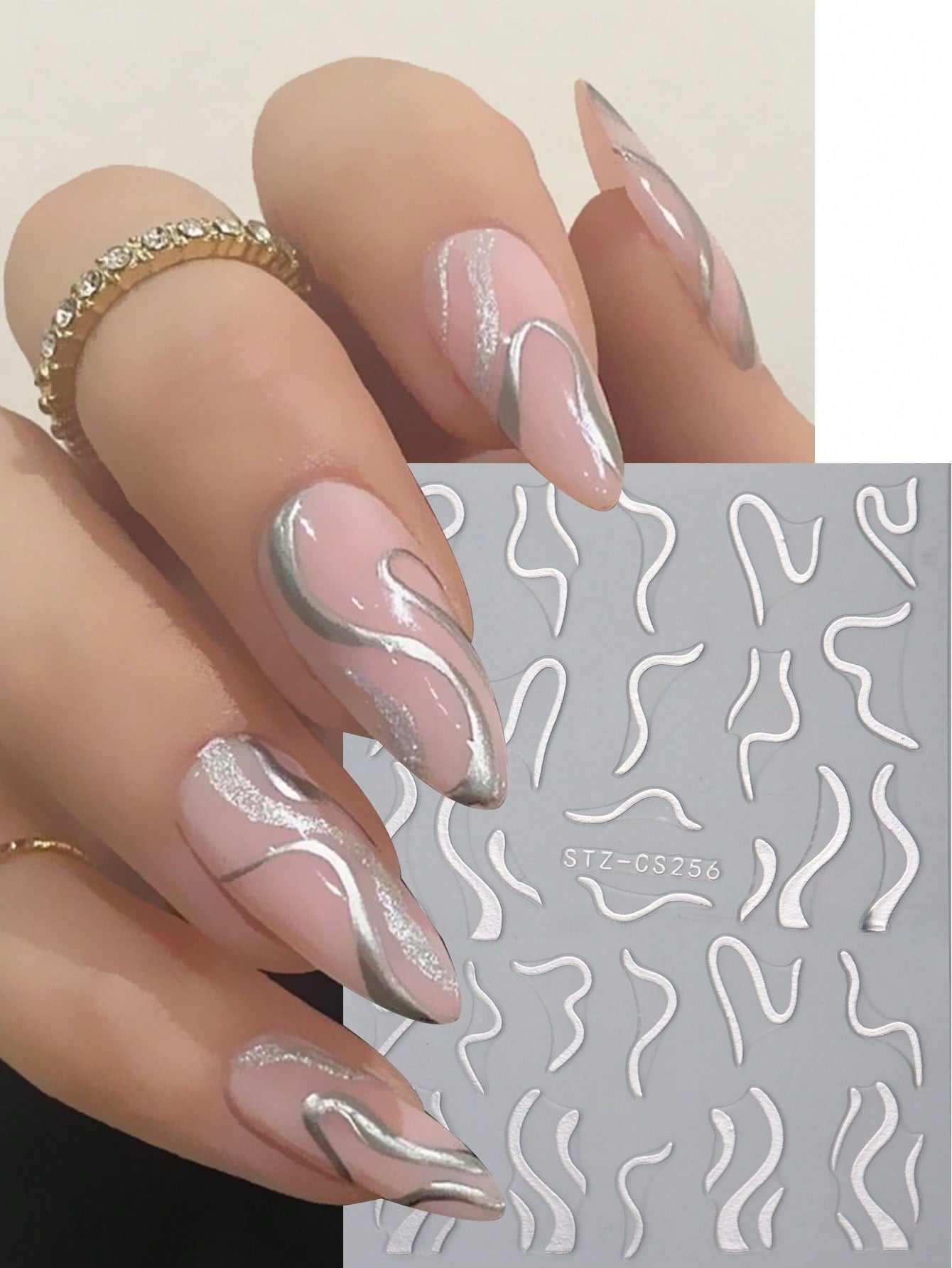 Beauty and Beyond 2 Sheets of Glitter Striped Nail Art Sticker Decals ??