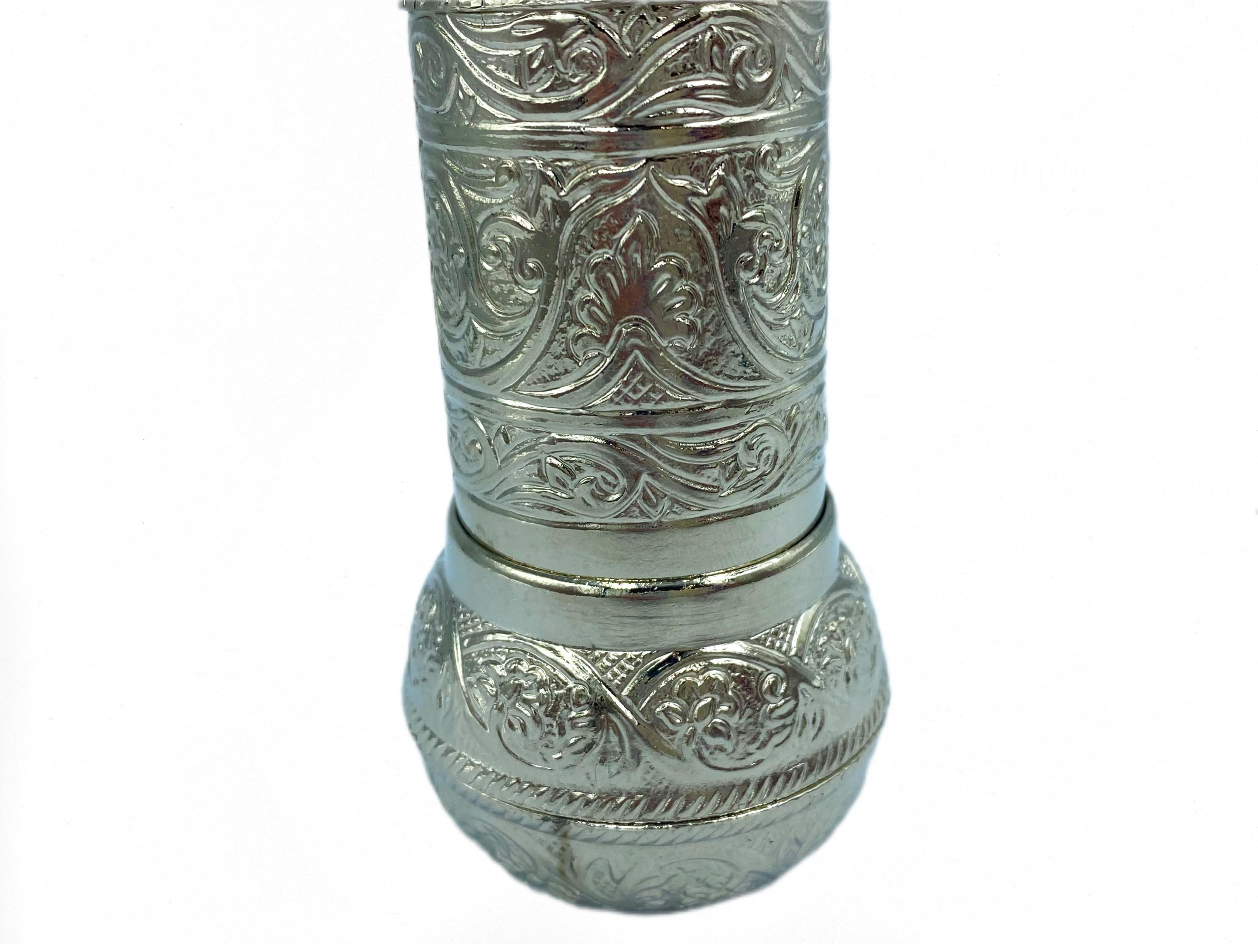 Lavina | Spice/Coffee Grinder Traditional Ottoman Style Copper Silver Color (10 cm)