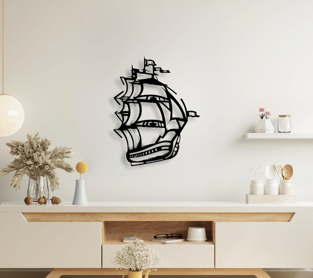 NR Dizayn | Sailboat Ship Decorative Metal Wall Art