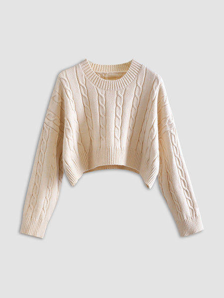 Creamy Latte Crop Sweater