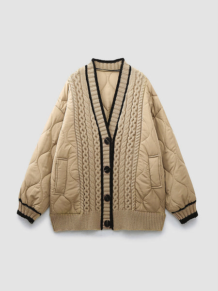 Braided Quilted Winter Coat