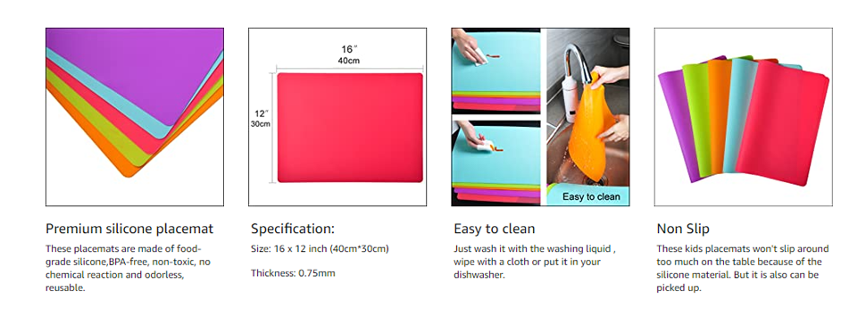 Silicone Placemat for Dining Kitchen Table