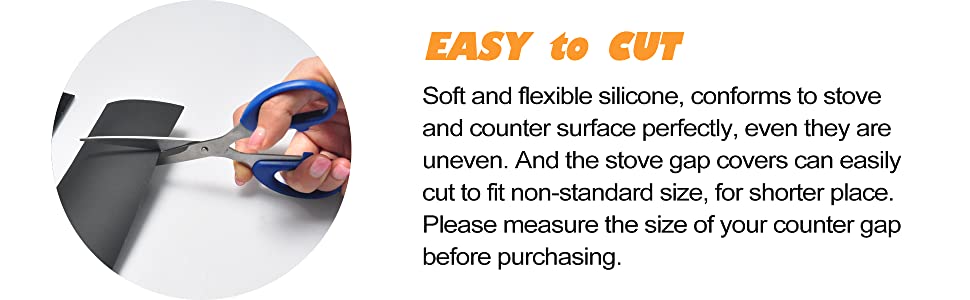 Silicone Stove Counter Gap Cover Kitchen Counter Gap Filler by Kindga Long Gap Filler Sealing Spills Between Kitchen Appliances Washing Machine and Stovetop, Set of 2