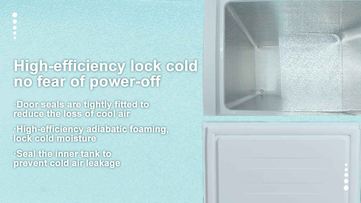 Smad appliances freezer - high-efficiency lock cold prevents power-off worries with tight door seals, efficient adiabatic foaming, and sealed inner tank to prevent cold air leakage