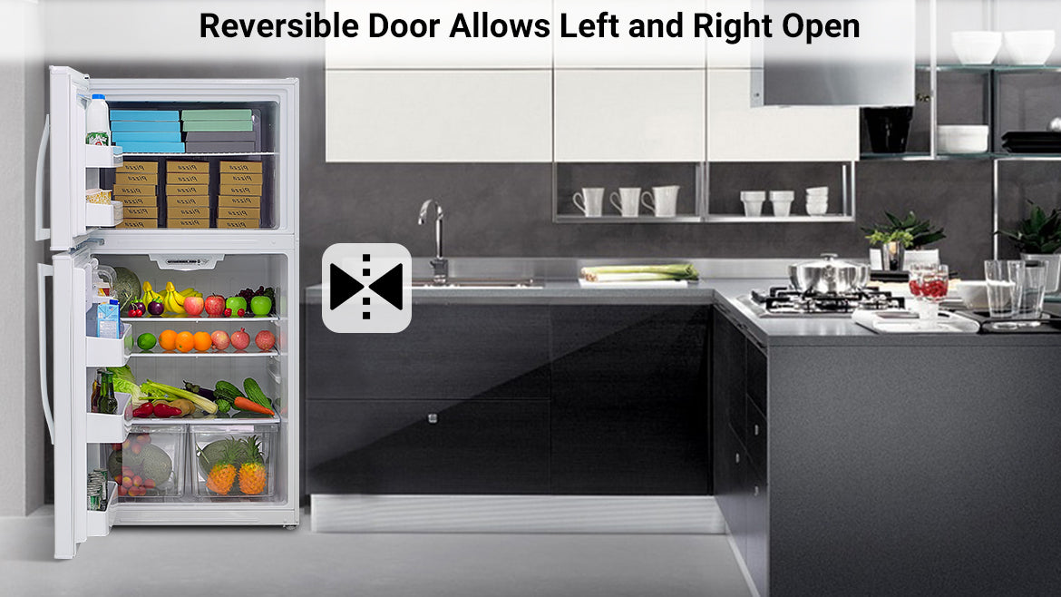 Smad appliances' reversible door for left and right opening.