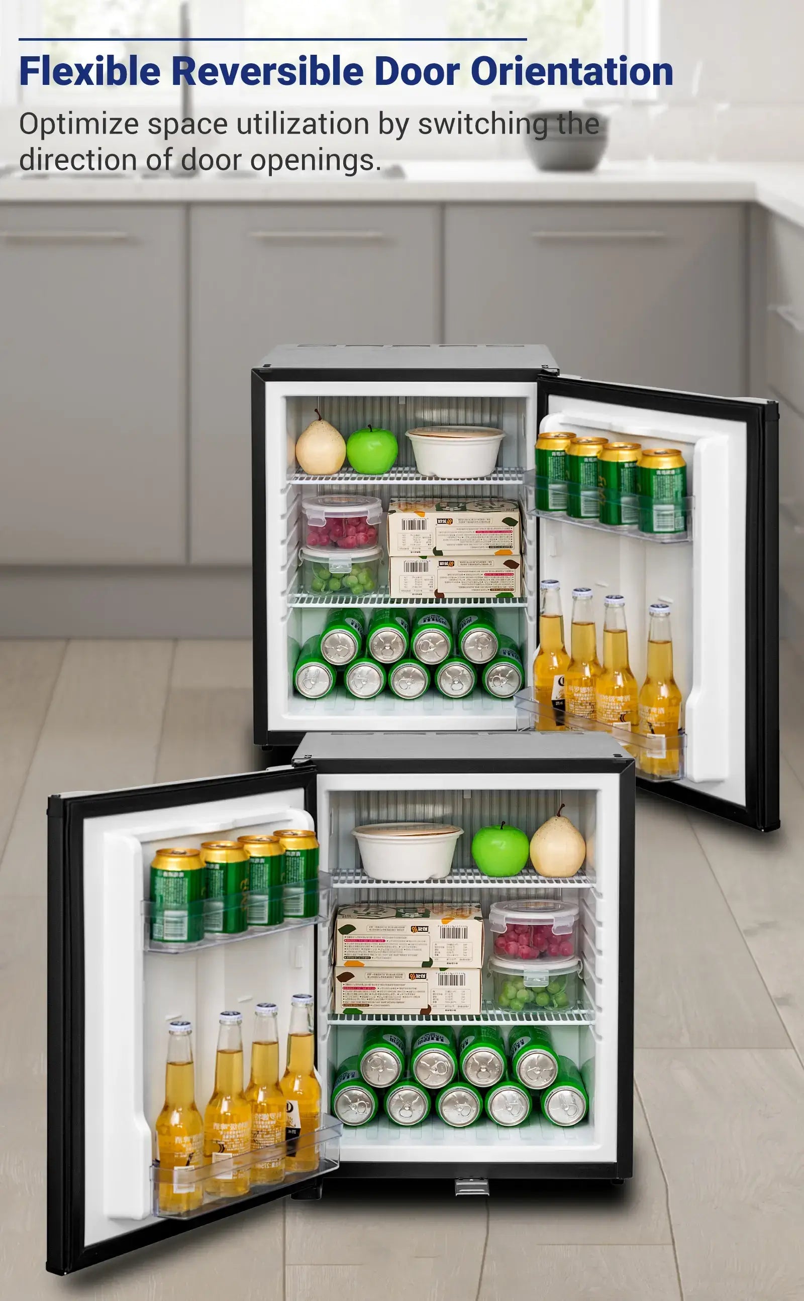 SMAD 2.1 cu.ft Compact Fridge 0dB Absorption Refrigerator with Lock,11 ...
