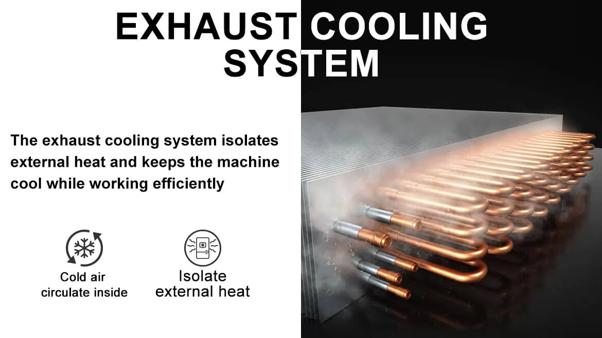 Smad appliances - Exhaust Cooling System, Isolate External Heat and Keeps the Machine Cool While Working Efficiently, Cold Air Circulate Inside, Isolate External Heat.