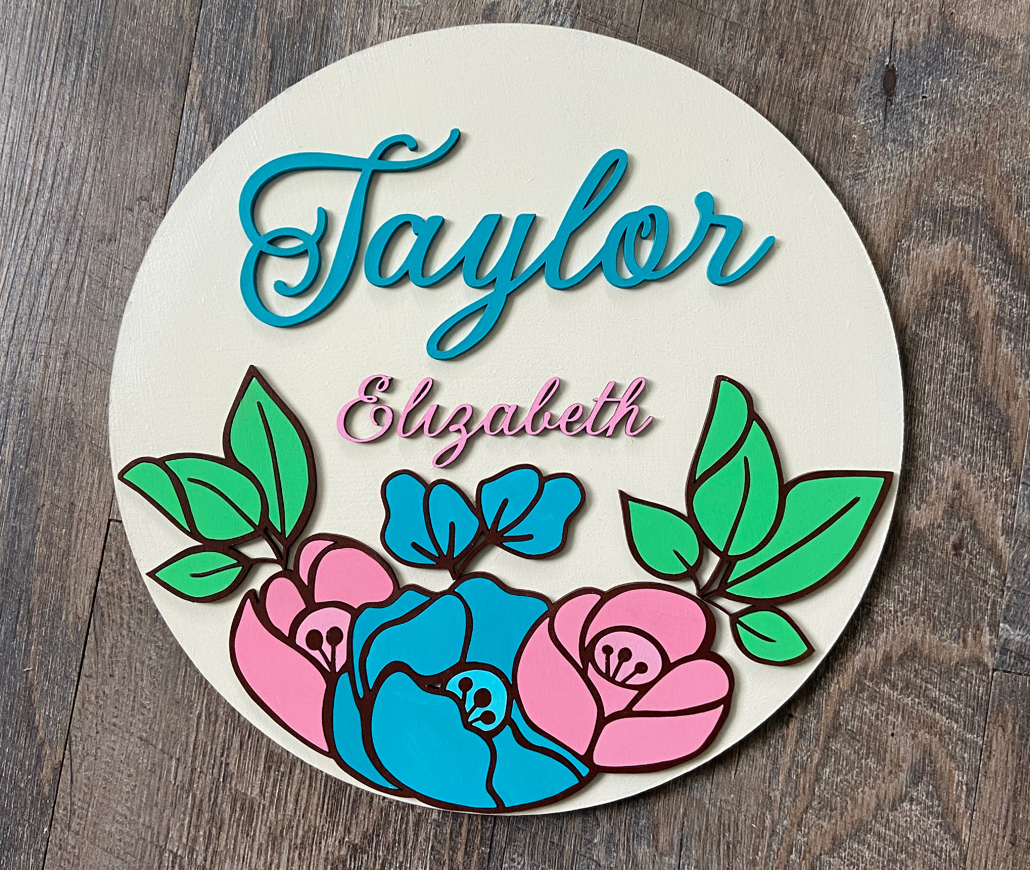 Personalized Poppy Flower Sign