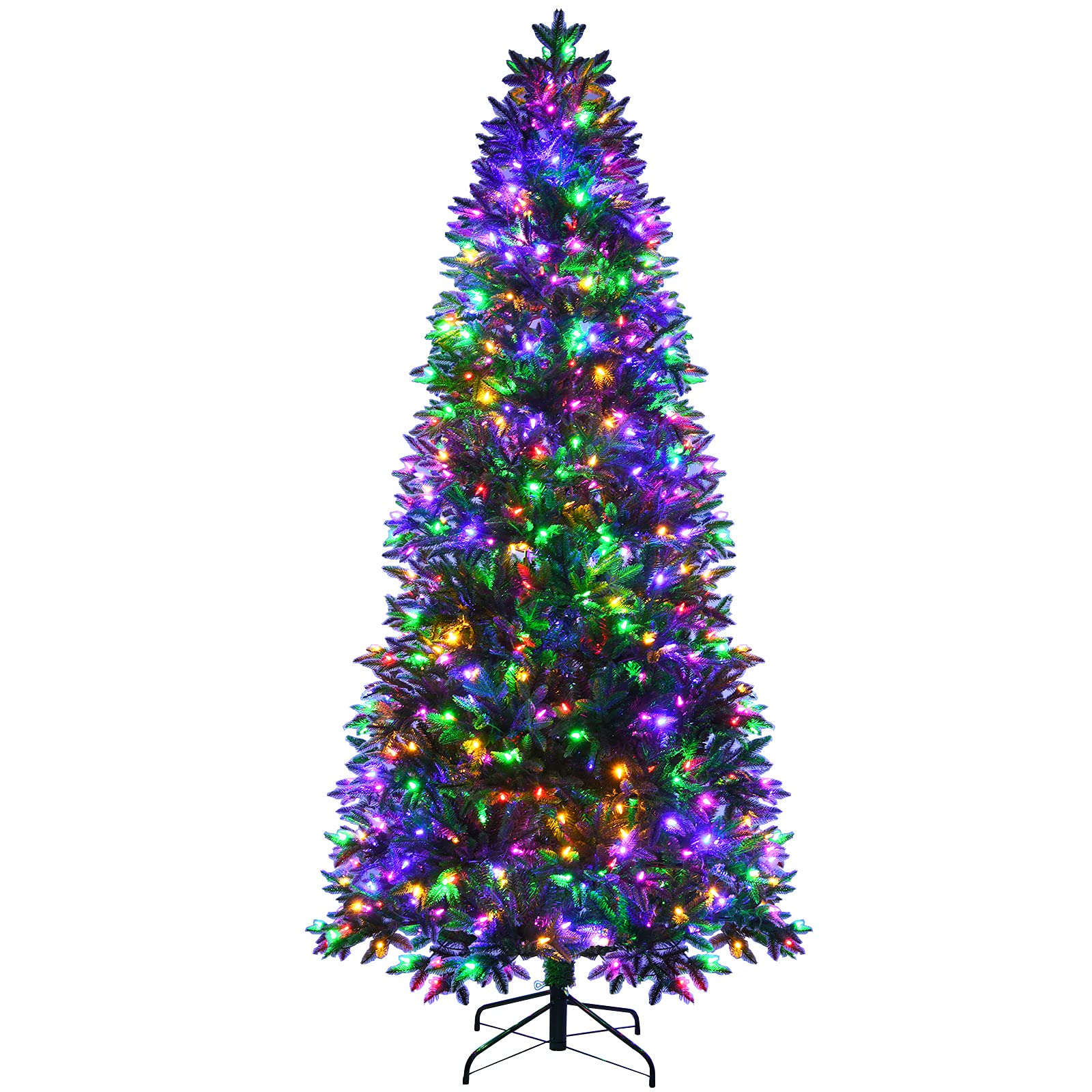 Goplus Artificial Christmas Tree, Hinged Xmas Pine Tree, Decoration for Indoor Holiday Festival