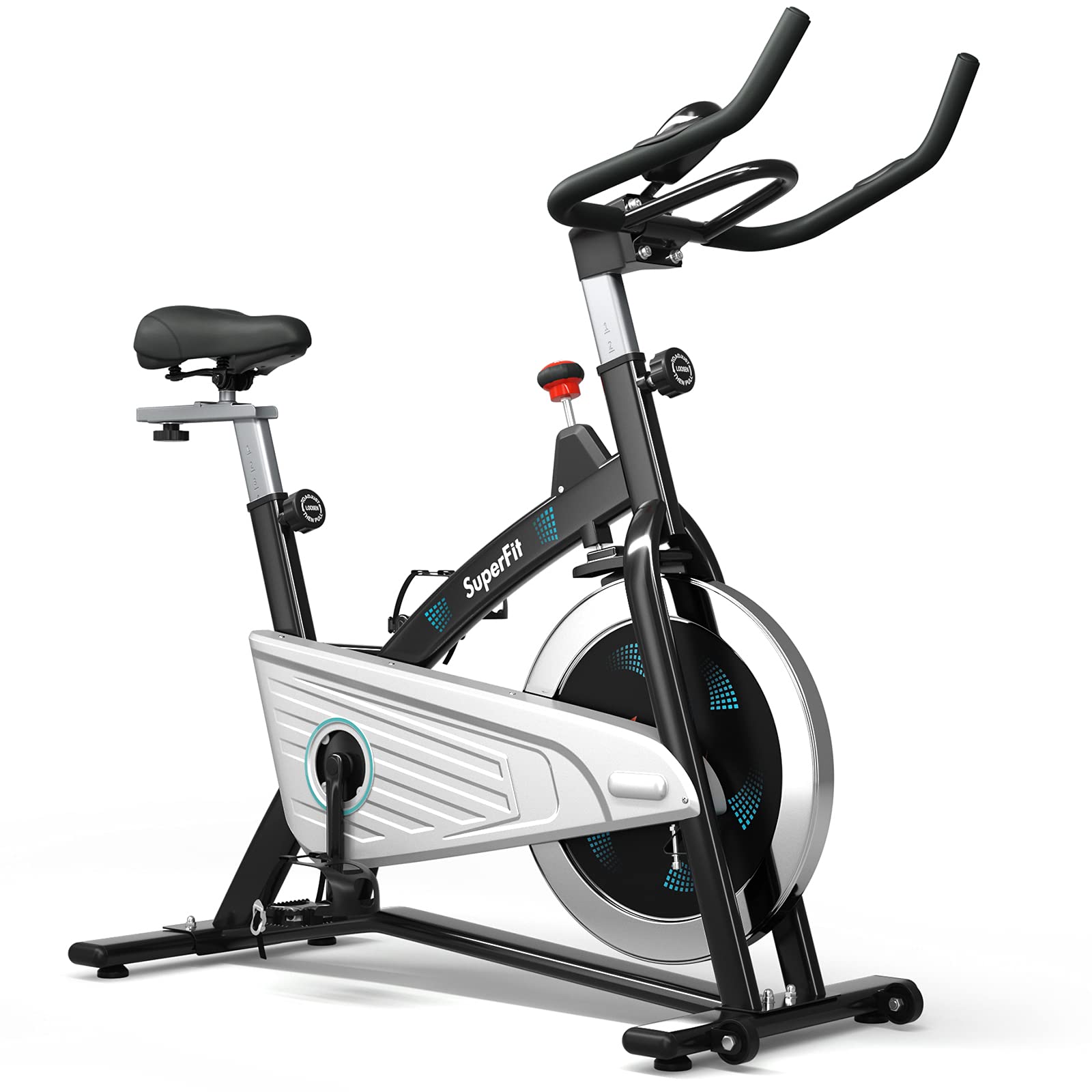 Goplus Magnetic Stationary Bike, Indoor Exercise Cycling Bike Smooth Belt Drive