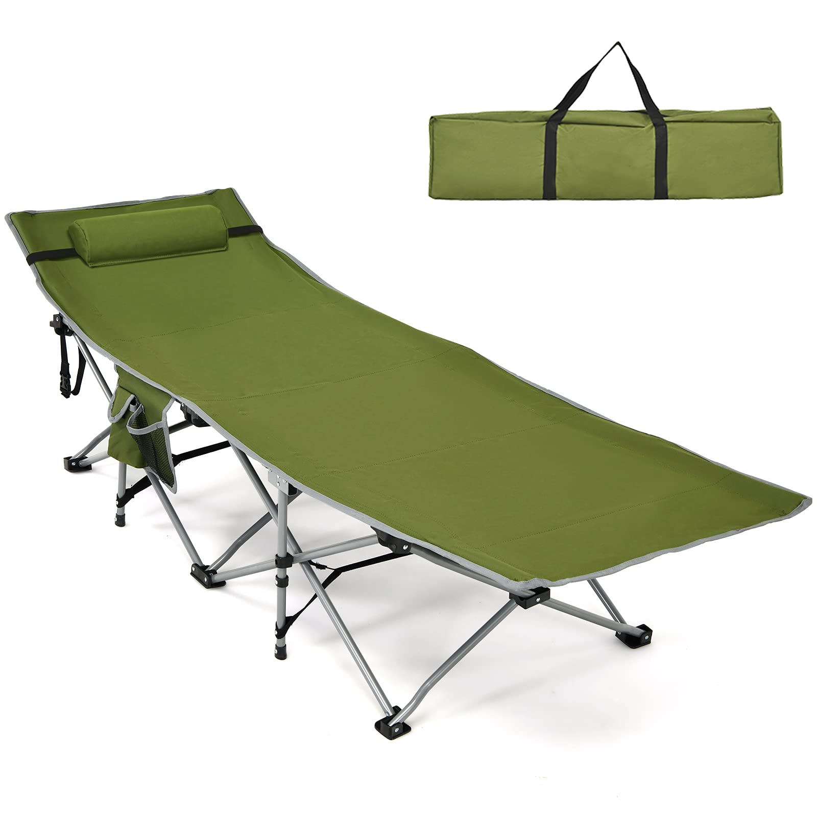 Folding Camping Cot, Heavy-Duty Comfortable Cot Bed for Adults Kids