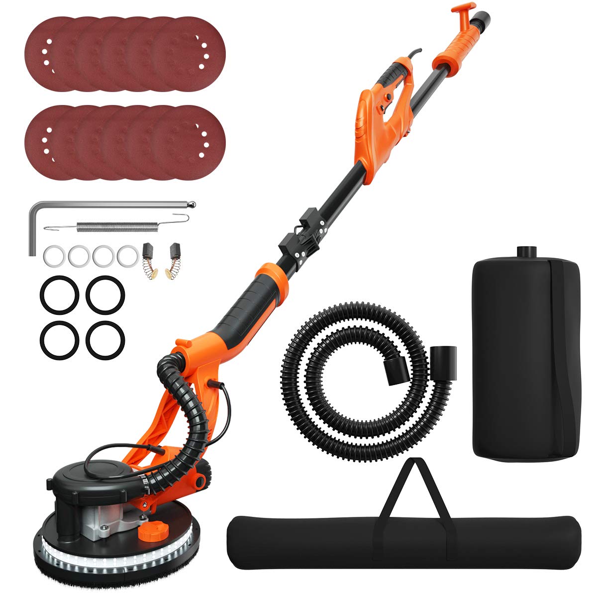 750W Drywall Sander 12 Sanding Disks & Carrying Bag (Foldable)