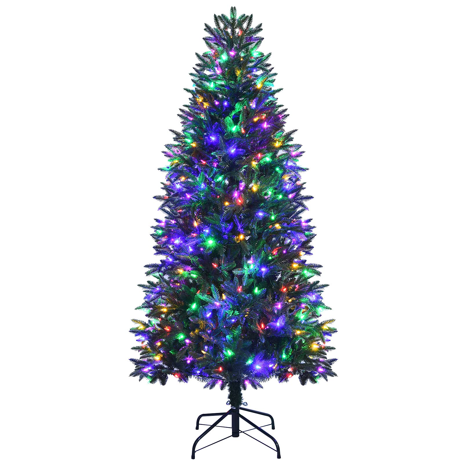 Goplus Artificial Christmas Tree, Hinged Xmas Pine Tree, Decoration for Indoor Holiday Festival