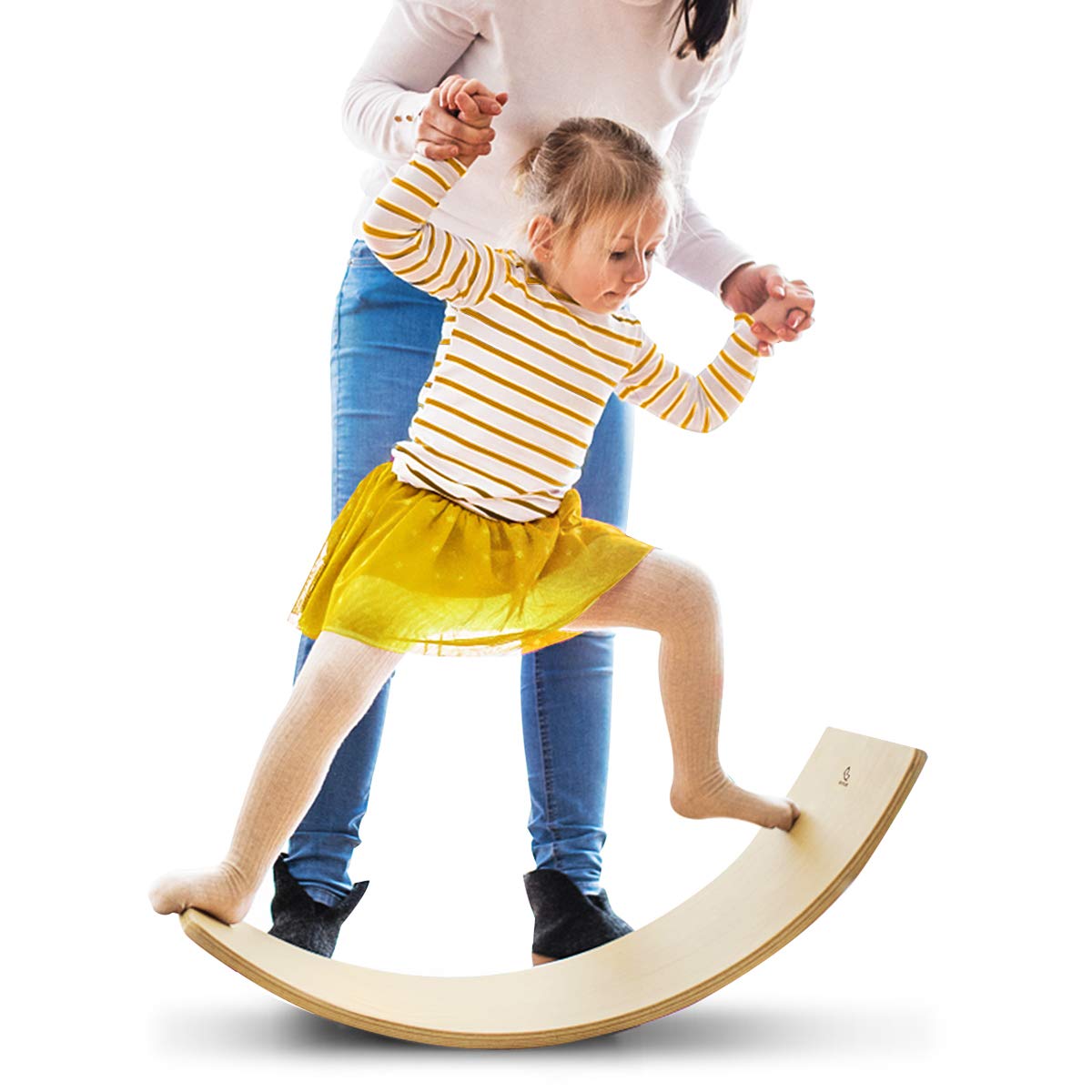 Wooden Balance Board Curvy Wobble Board