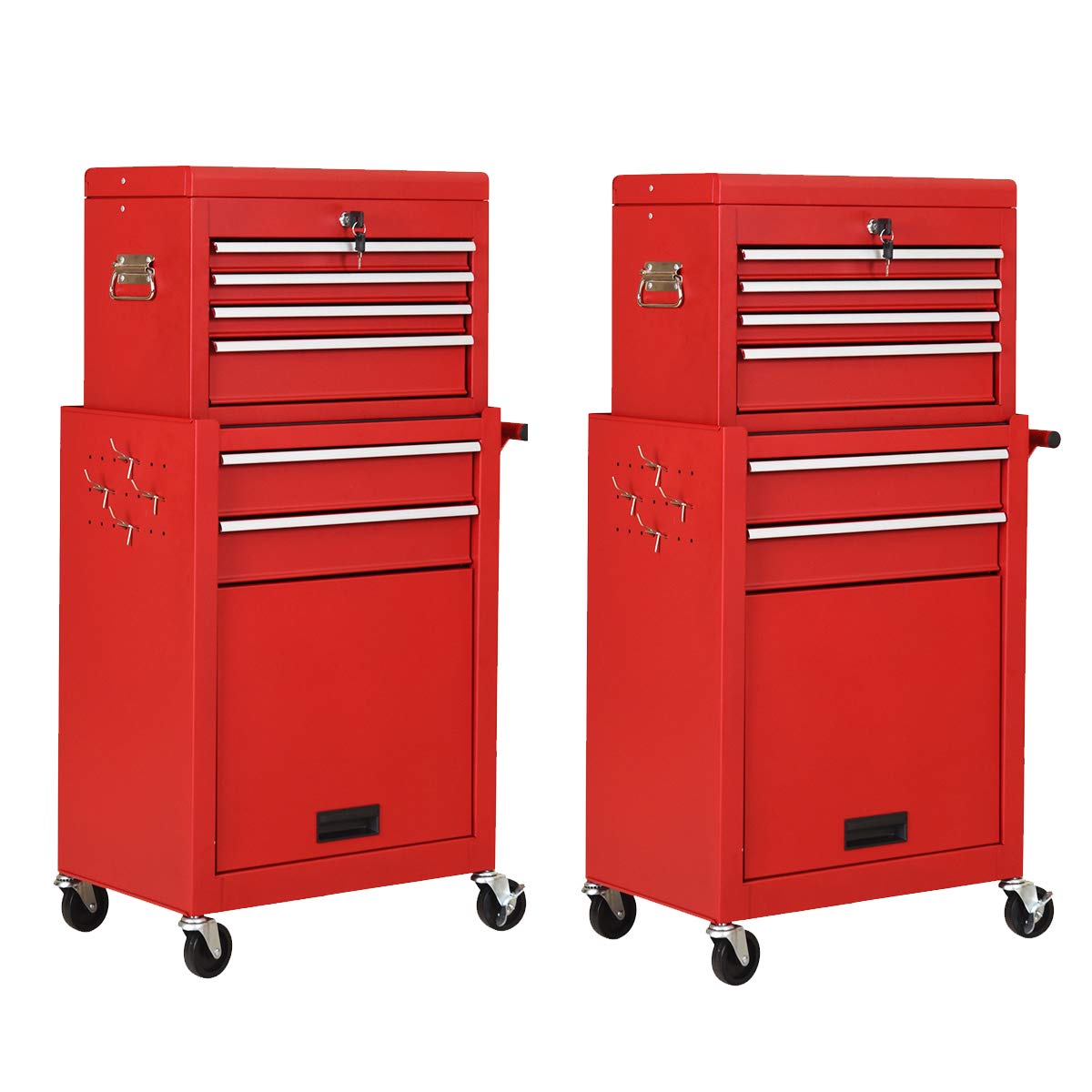 2PCS Rolling Tool Chest, 6-Drawer Toolbox Set of 2