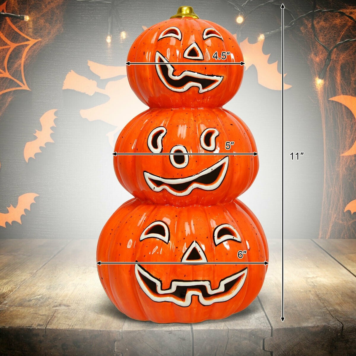 Halloween Ceramic Pumpkin Lamp